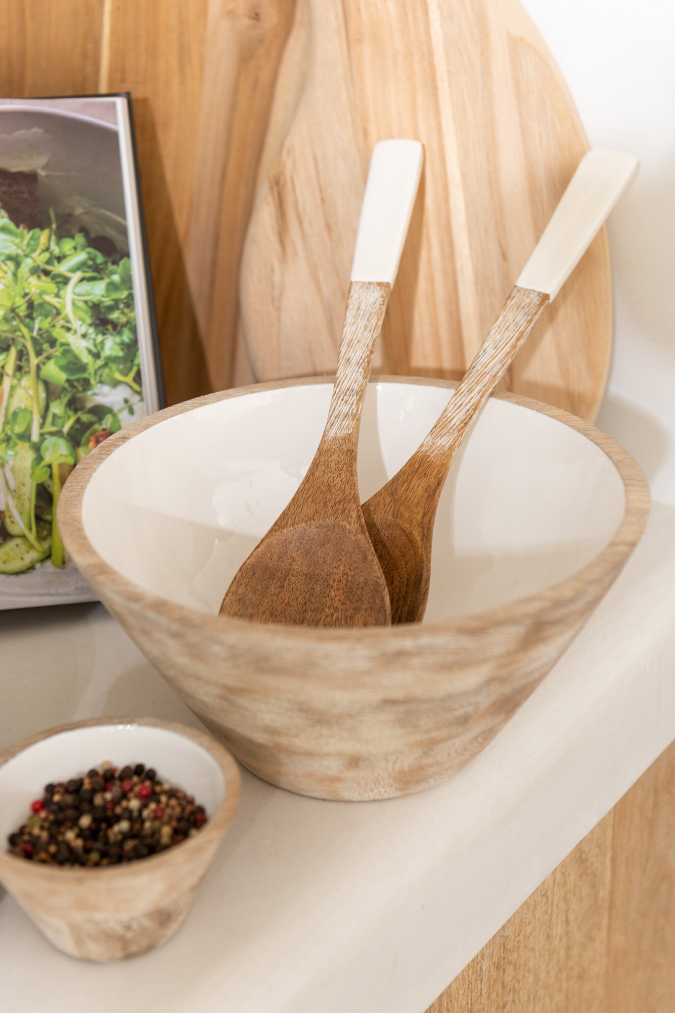 deko schale holz weiss küche
