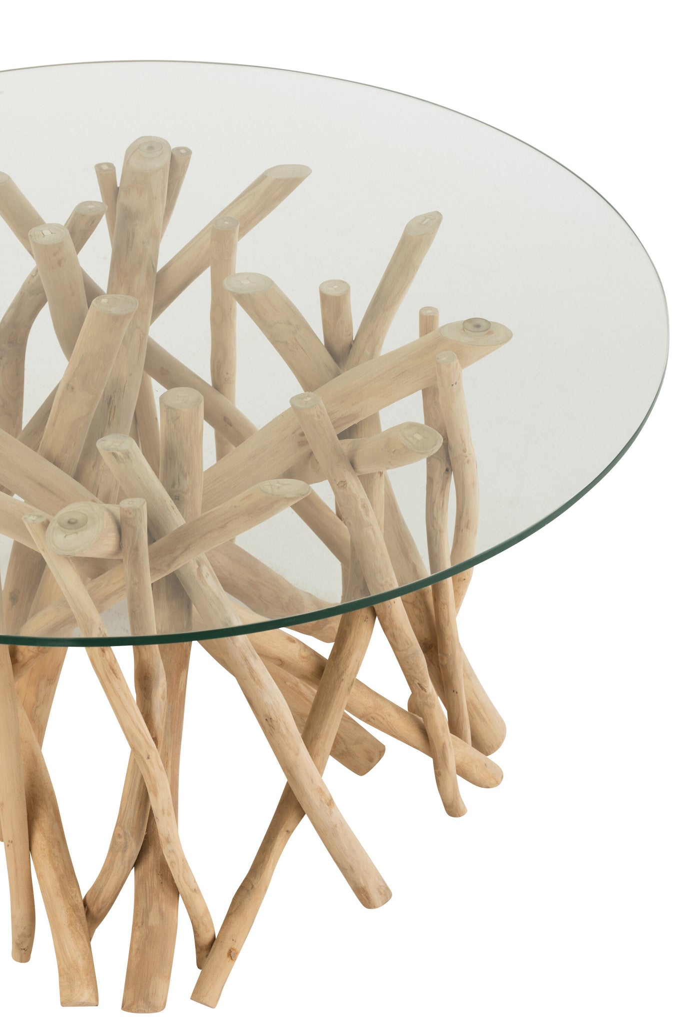 Couchtisch Teakholz Glas Natur