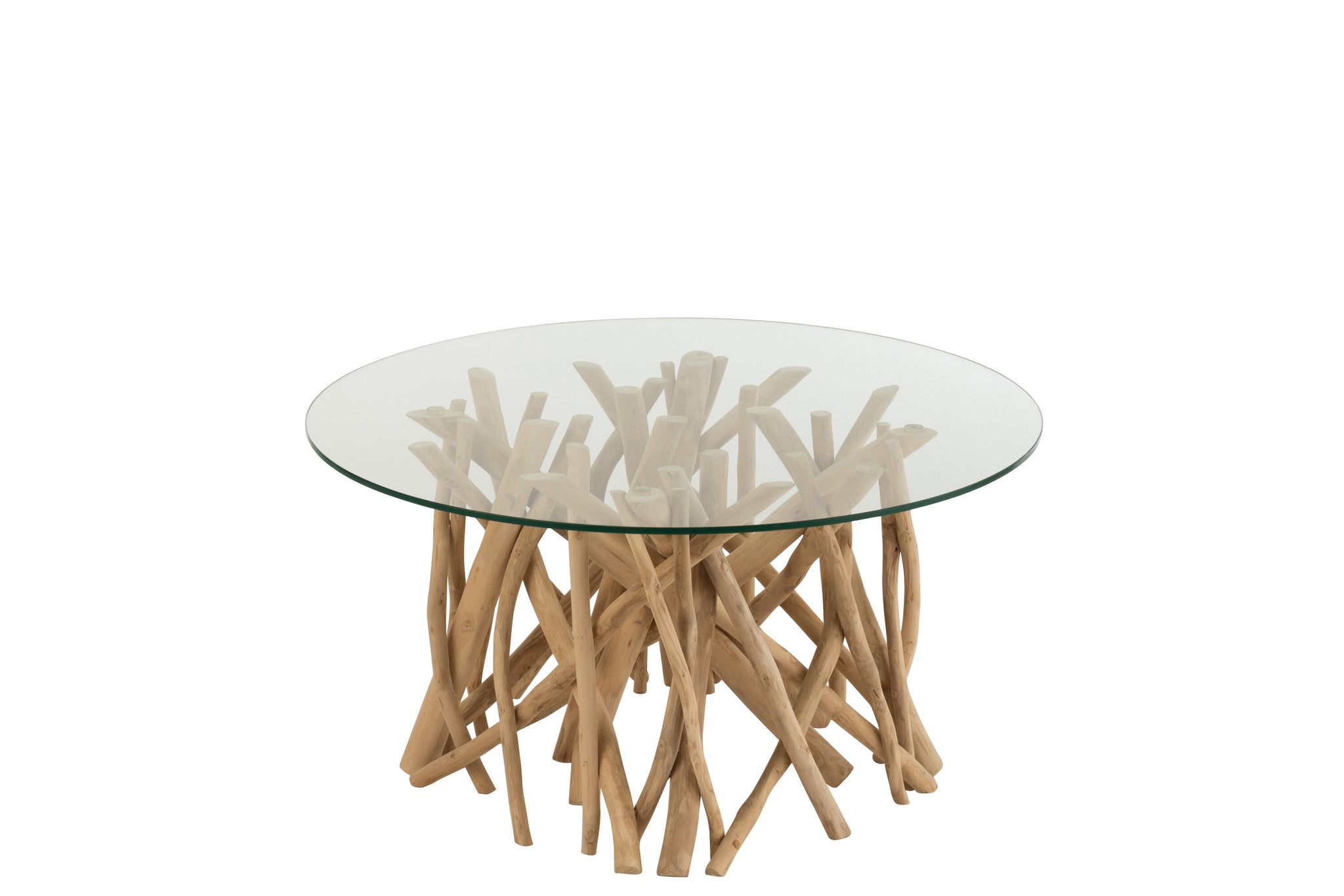 Couchtisch Teakholz Glas Natur