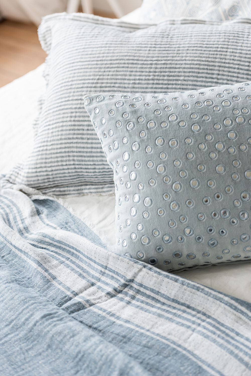 baumwoll plaid streifen struktur detail fransen