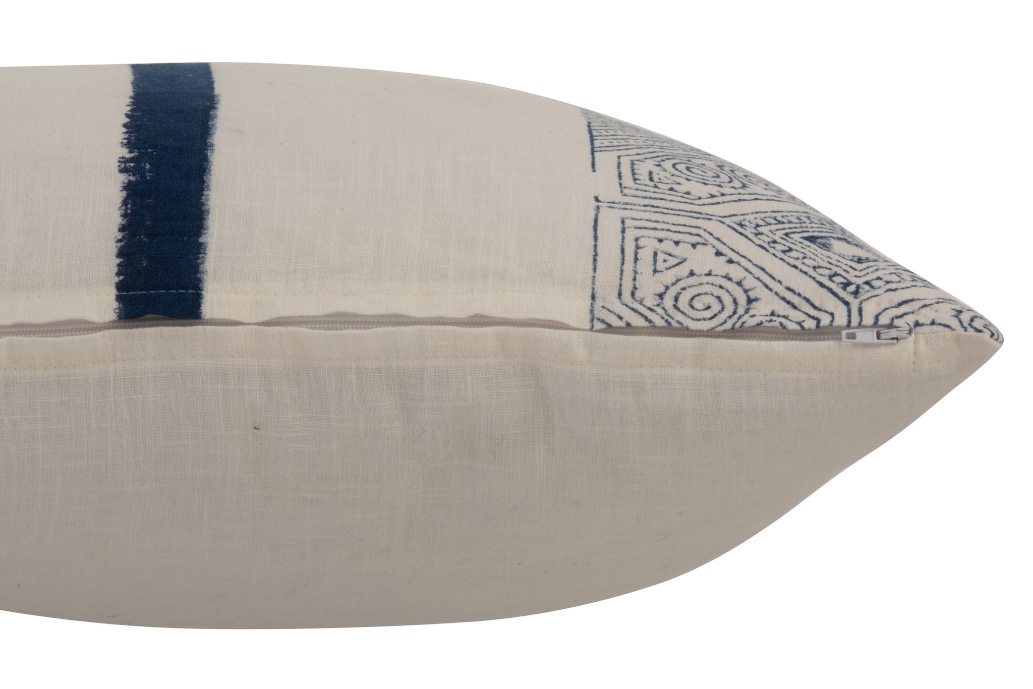 boho kissen baumwolle blau weiss