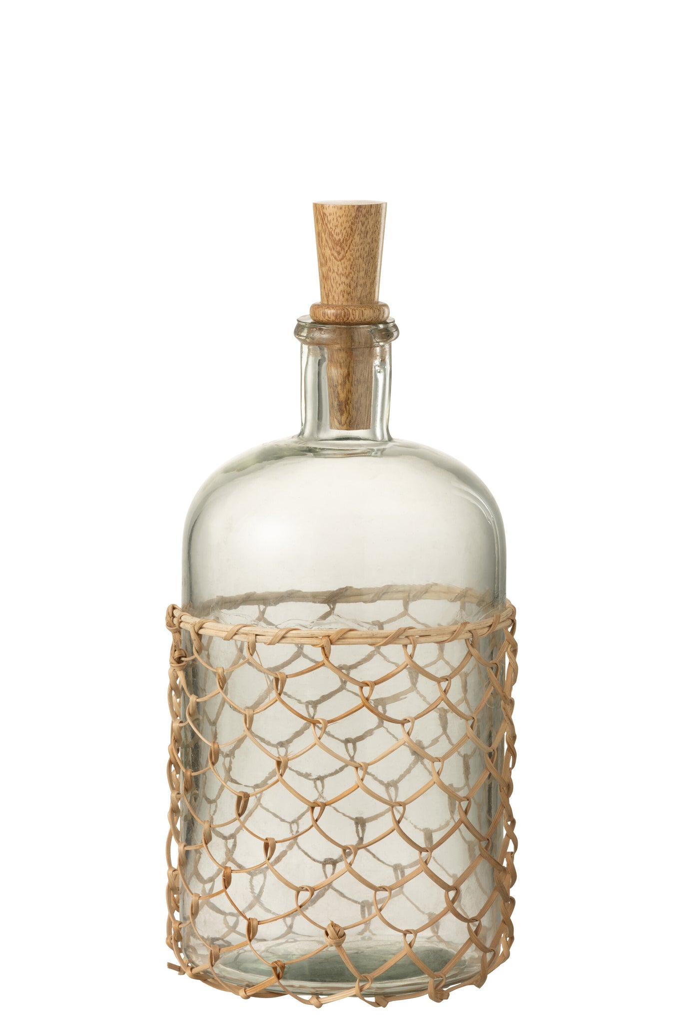 deko glasflasche rattan korken boho küstenstil