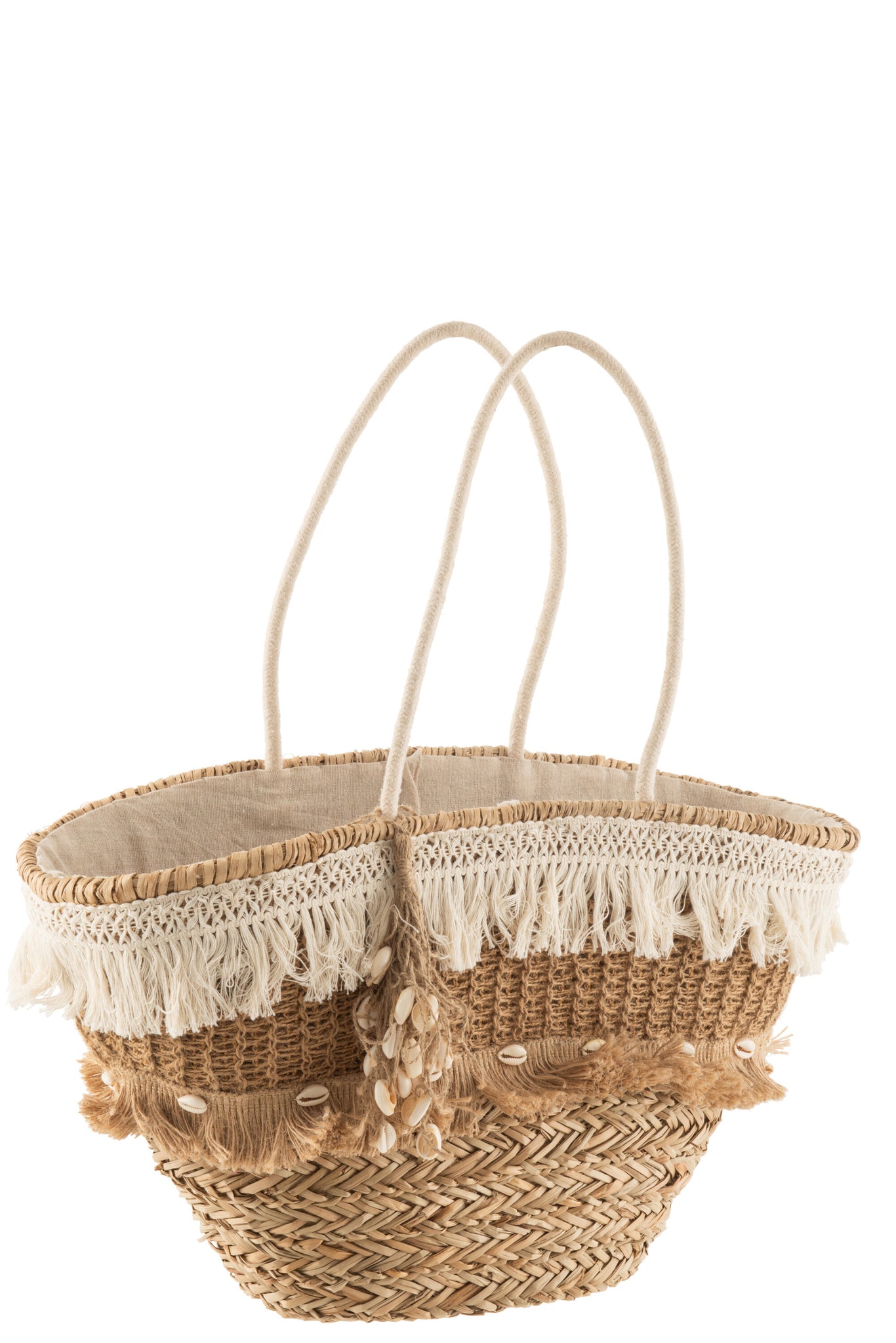Strandtasche Jute Quasten Natur Ecru Sommertasche