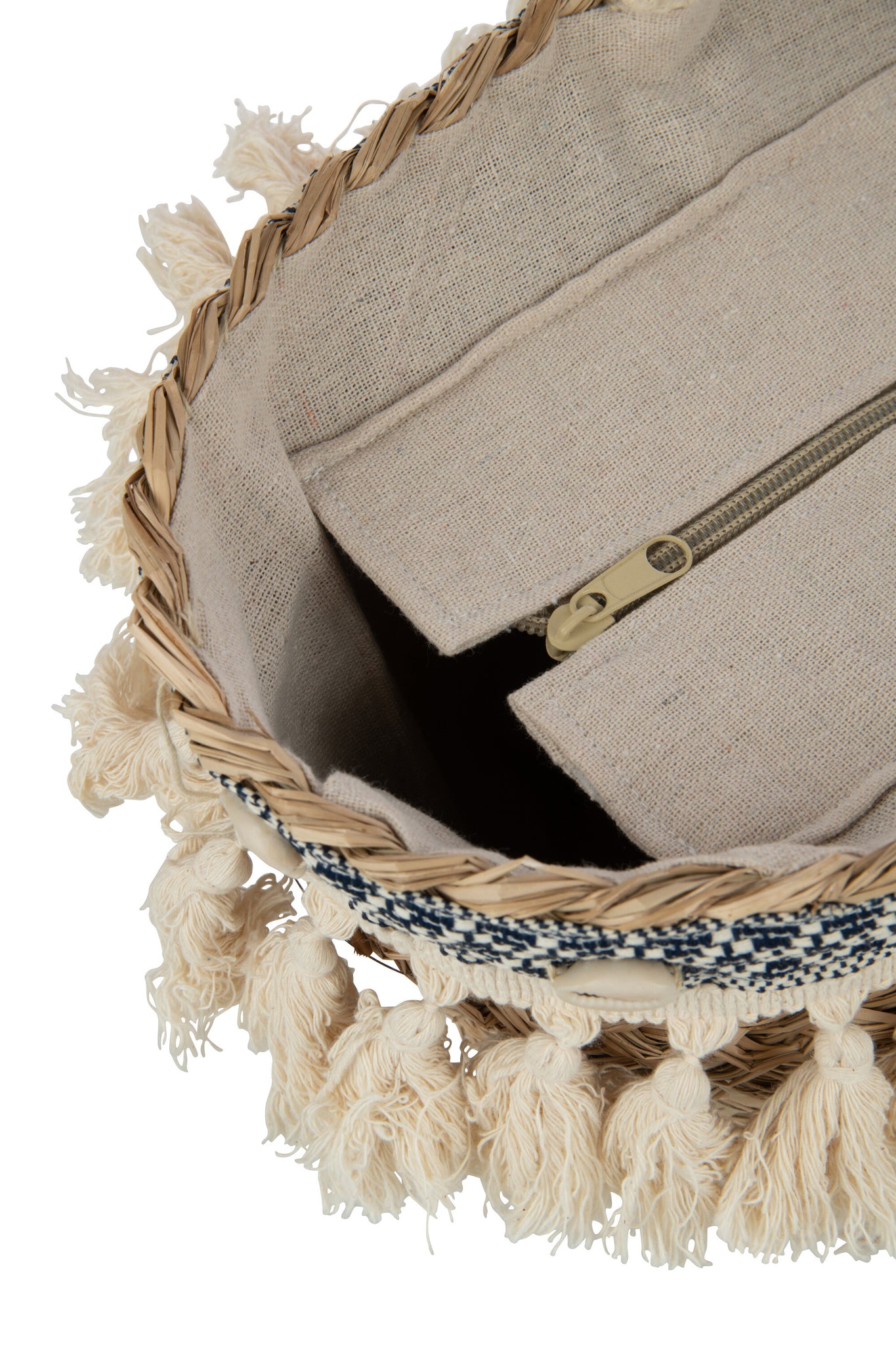 Detail Strandtasche Muscheldekor Quasten