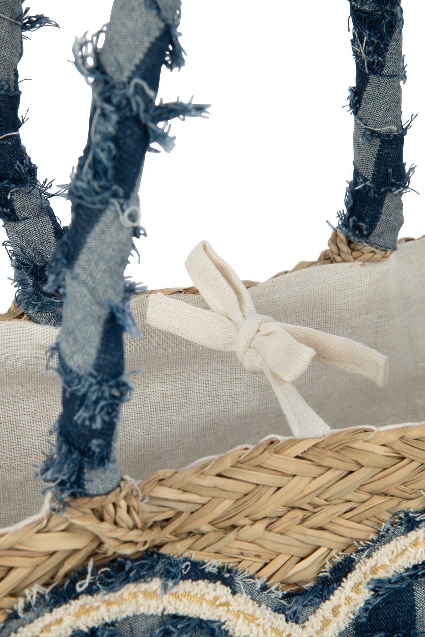 coastal tasche natur blau flecht