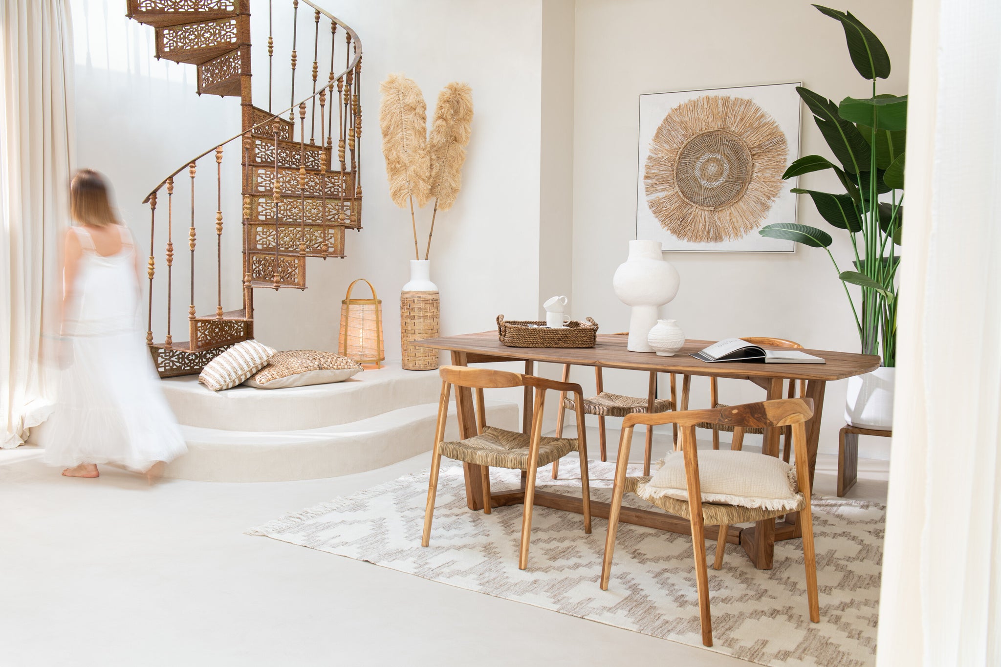 wandbild ibiza stil kreis natur design