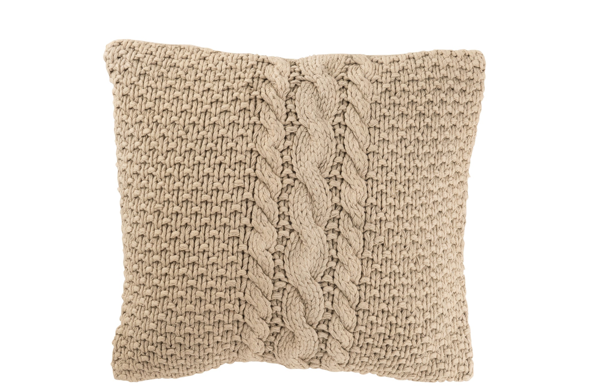 dekokissen strick beige 50x50 cm