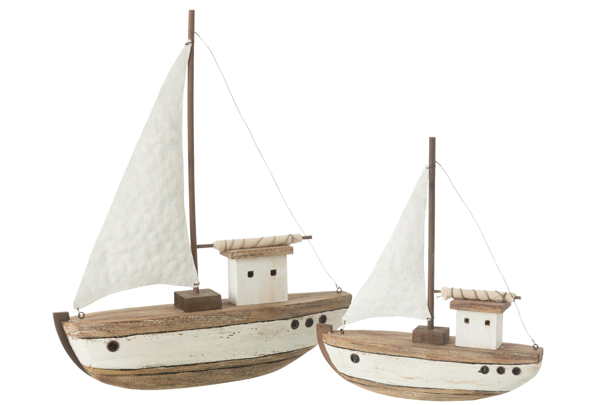 Segelboot Deko Set Holz maritim Küstenstil