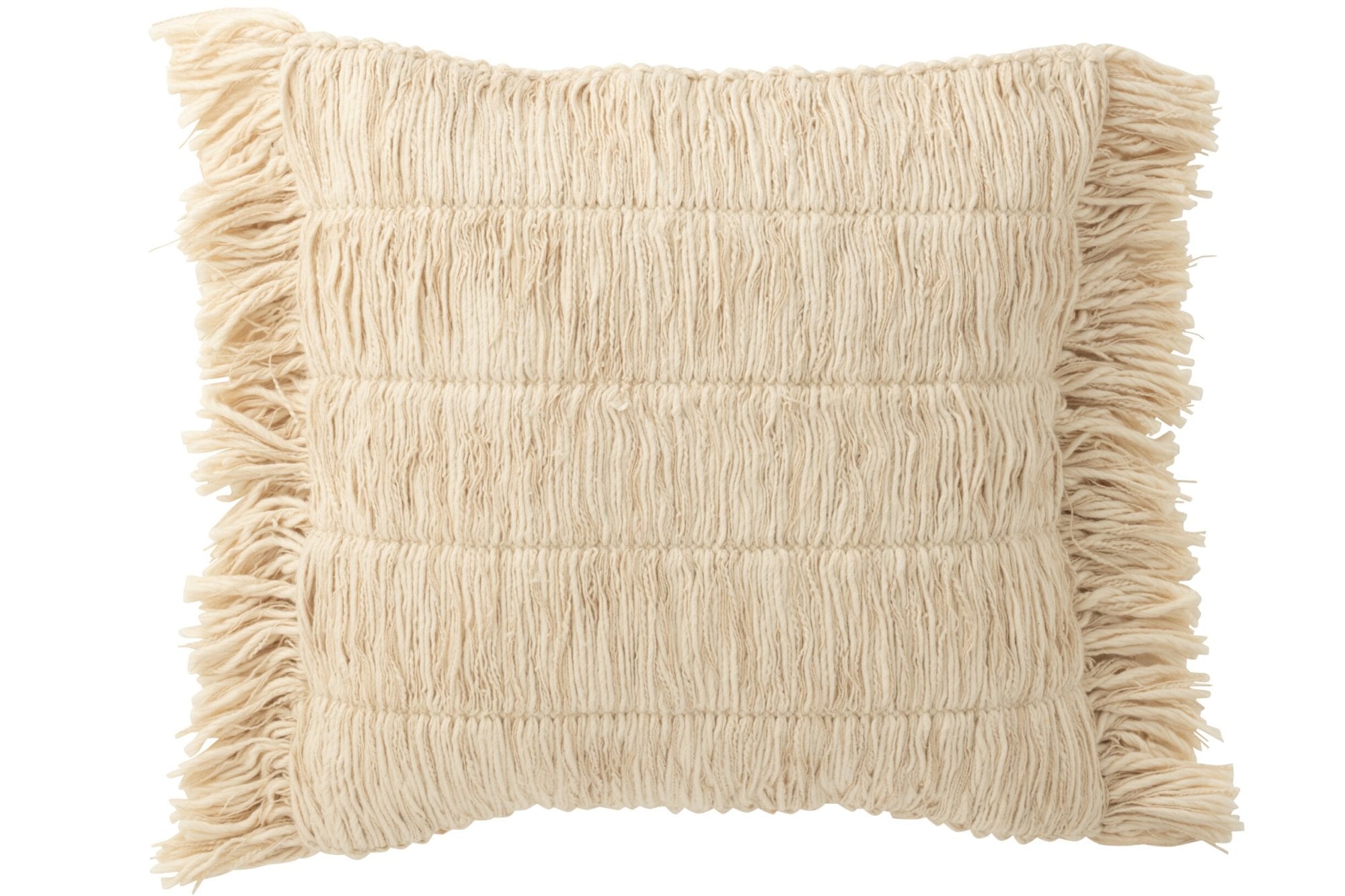 Fransenkissen Breeze Creme aus Baumwolle