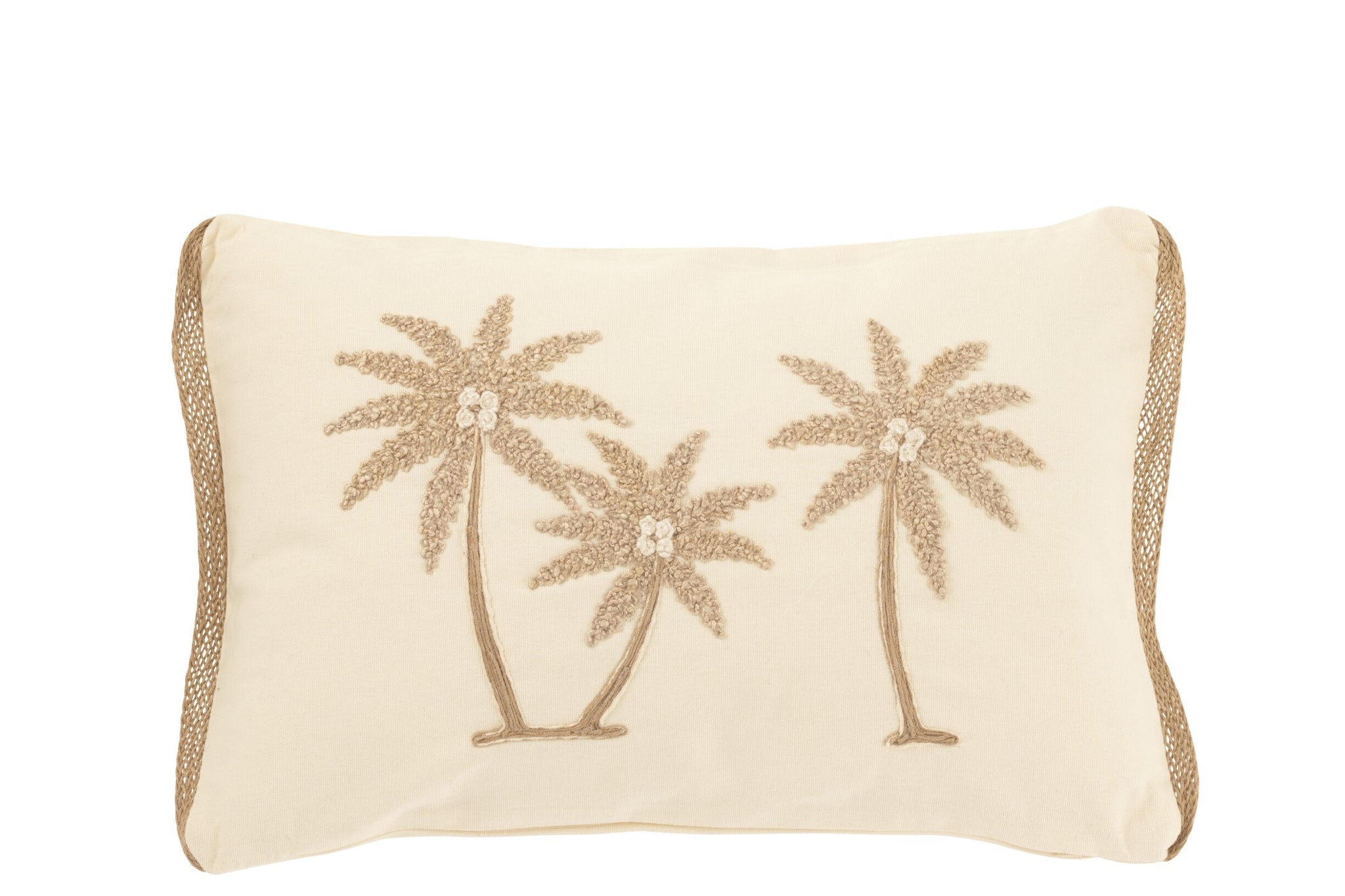 Maritimes Kissen mit Palmenmotiv in Beige