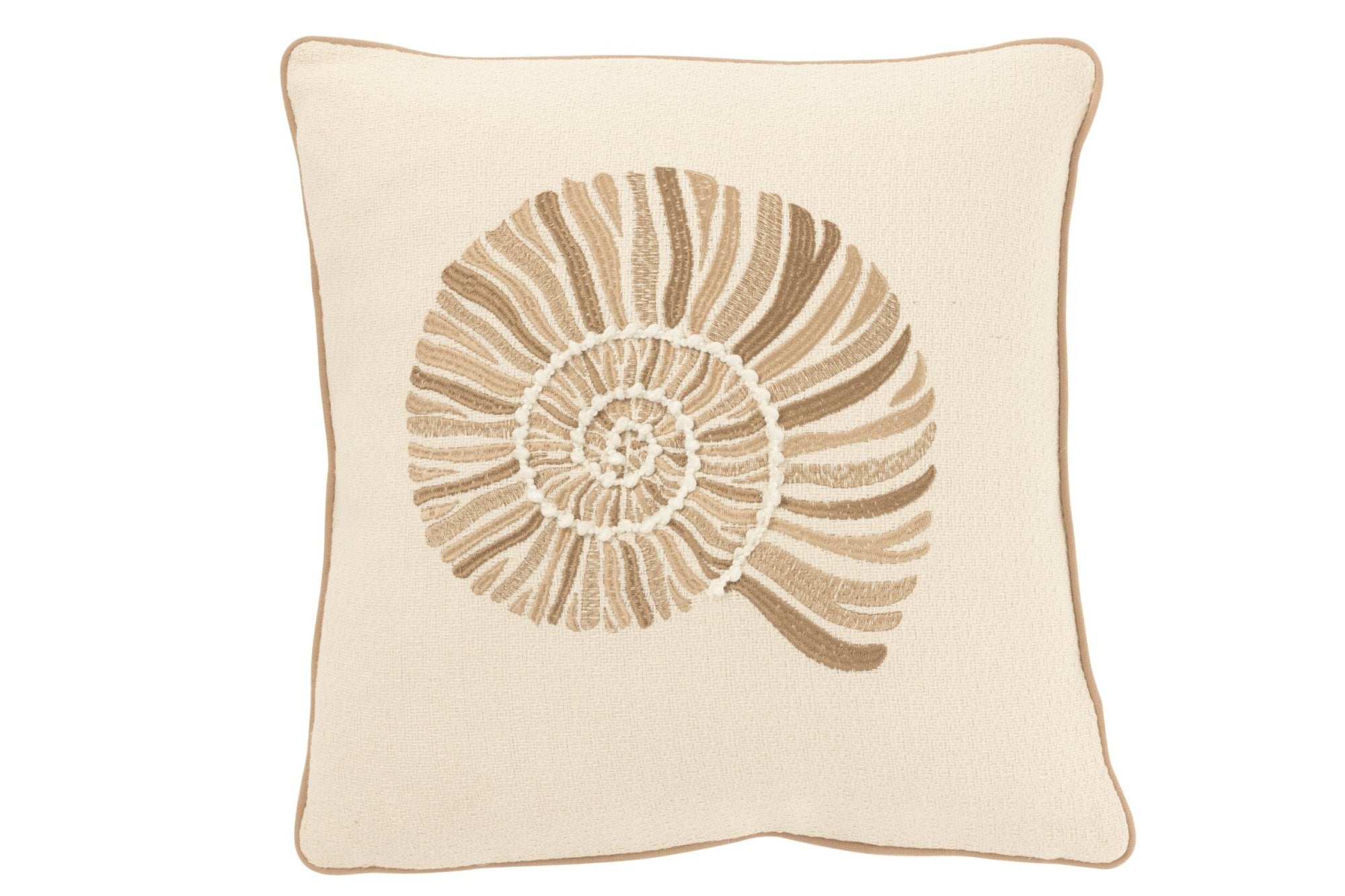 Dekokissen - Muschel - Baumwolle – Creme/Beige