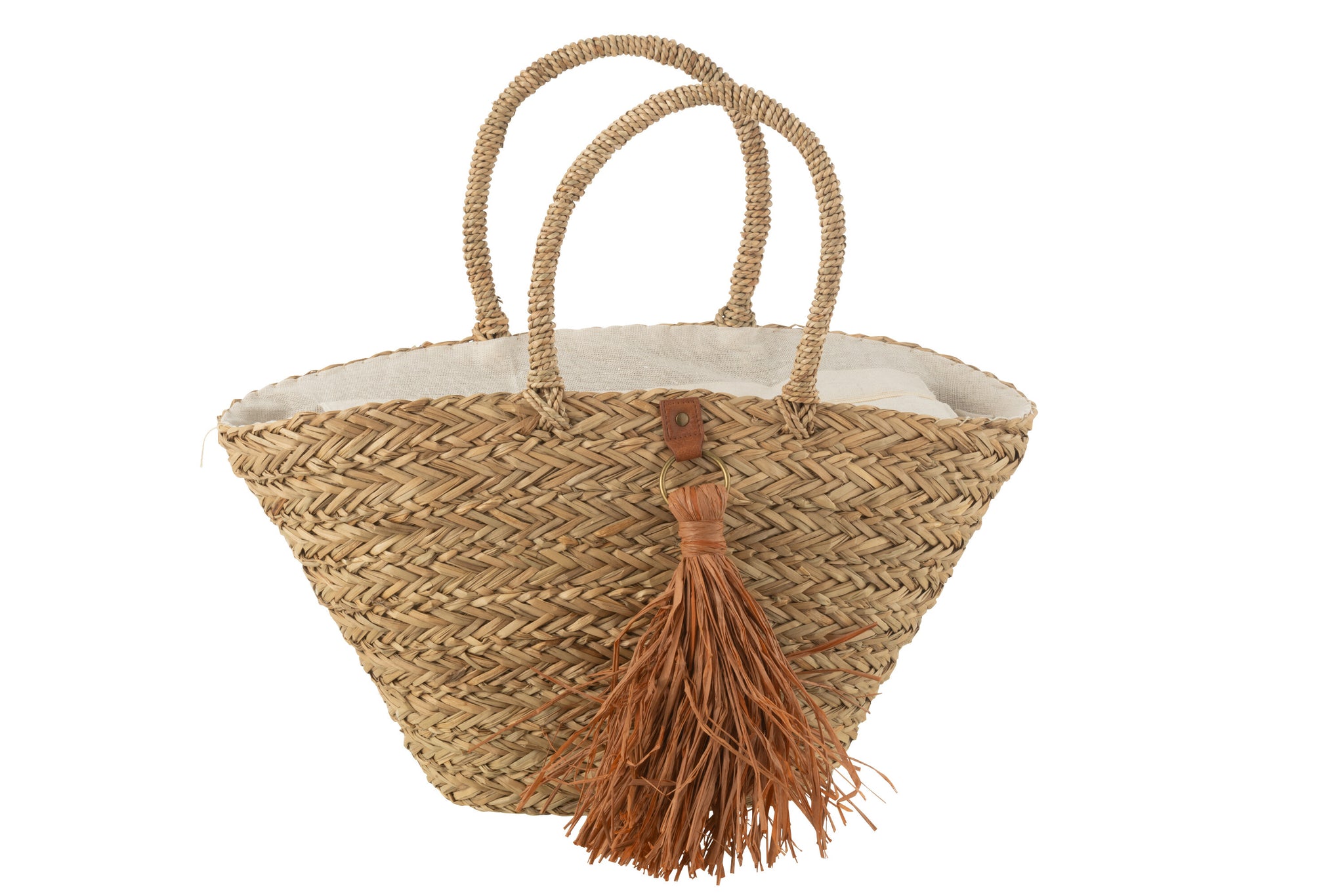 strandtasche seegras natur braun quasten boho