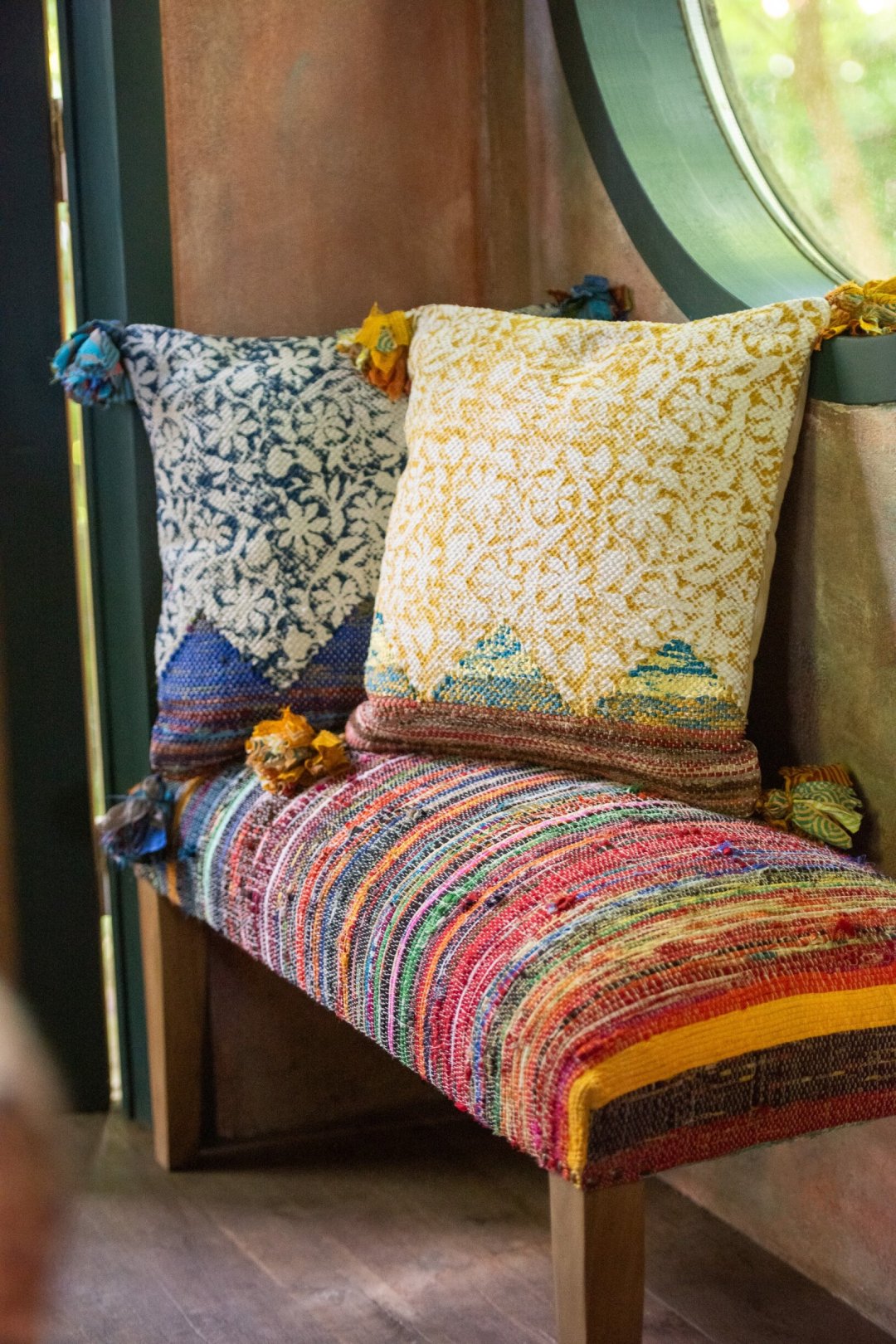 Kissen-Set mit Blumenmuster für Boho-Wohnräume