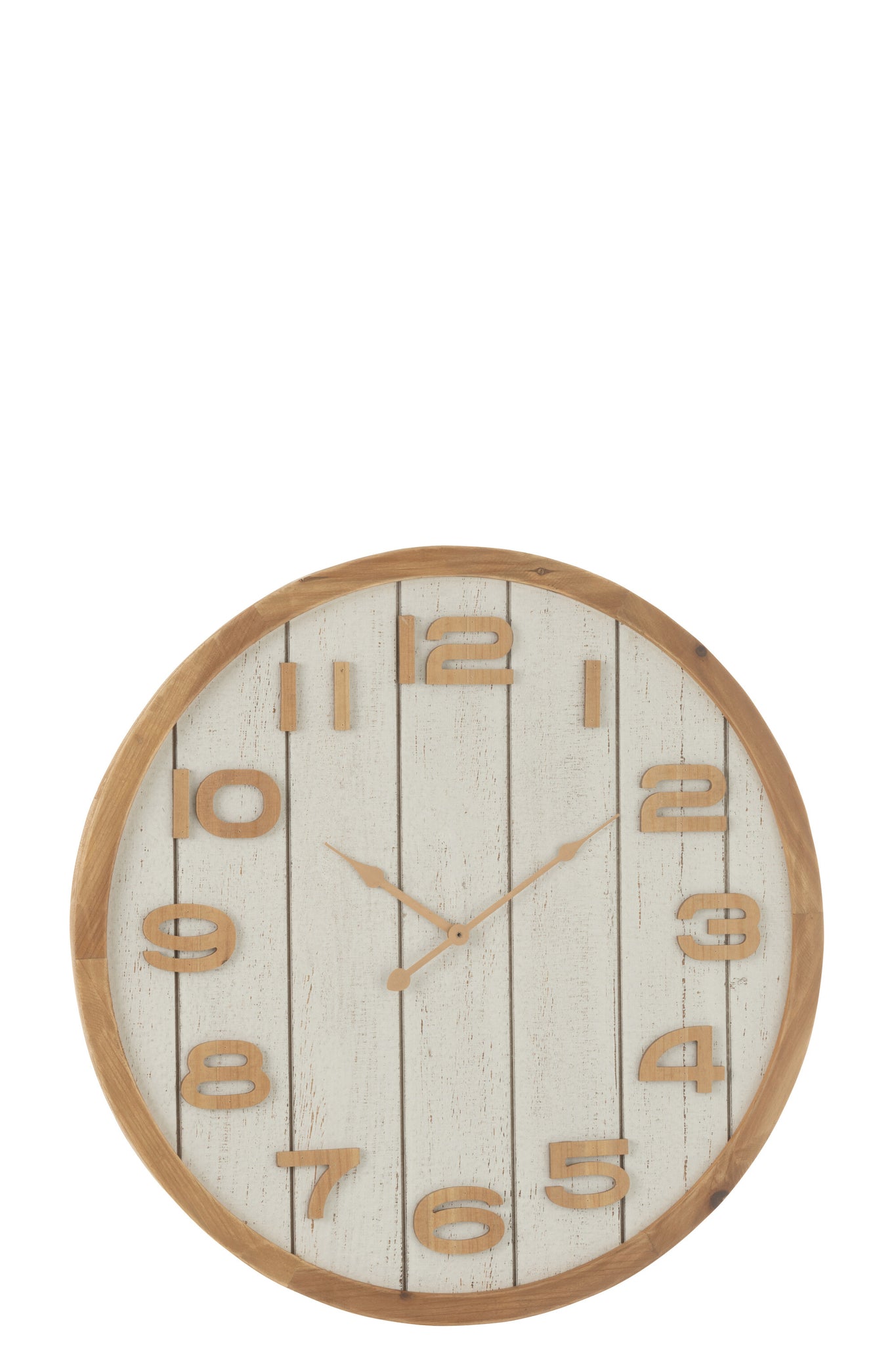 wanduhr holz weiss natur gross