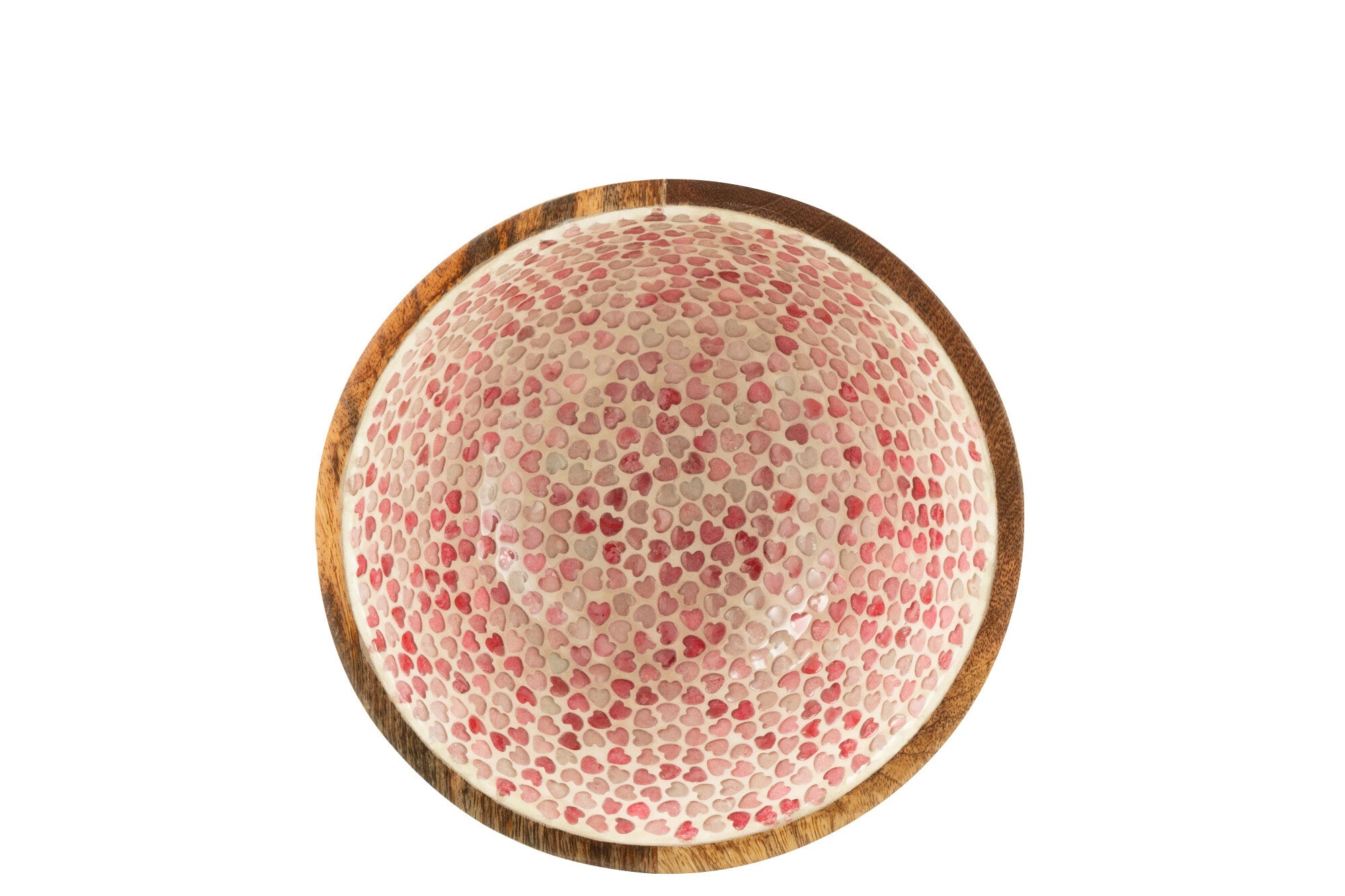 schale mango holz rosa herz mosaik