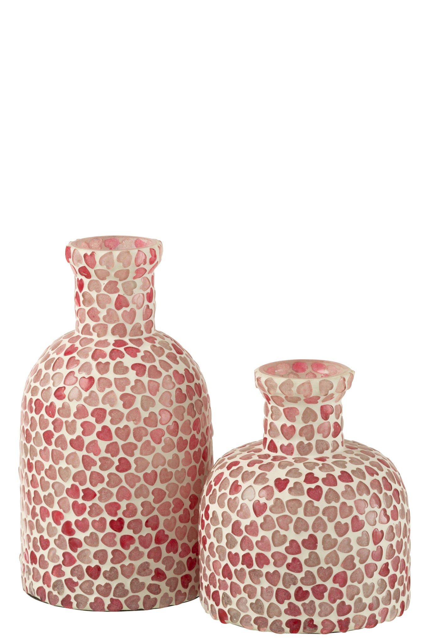 vase rosa mosaik herz glas deko vase