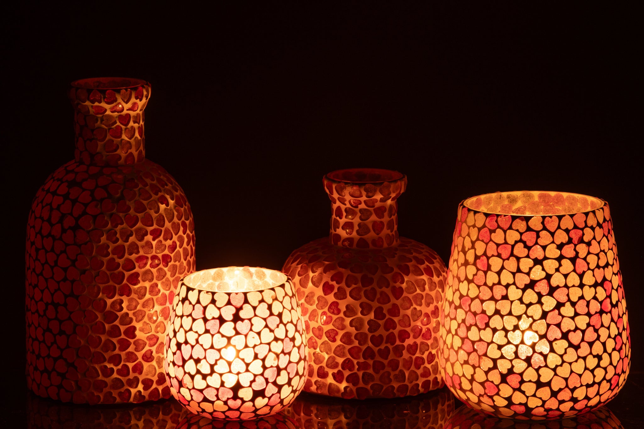 vase set rosa mosaik glas mehrere vasen