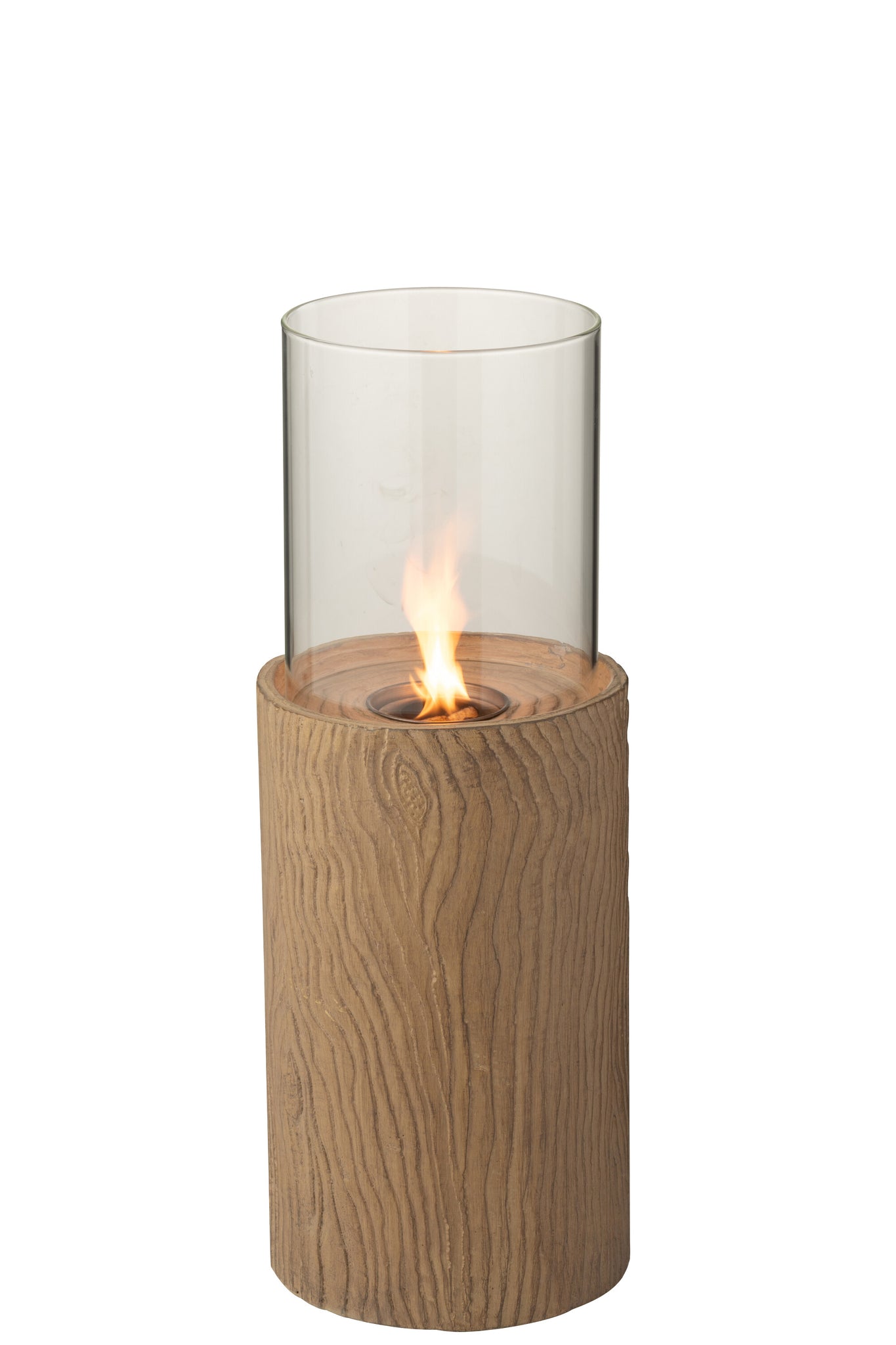 Feuersäule in Holzoptik Braun