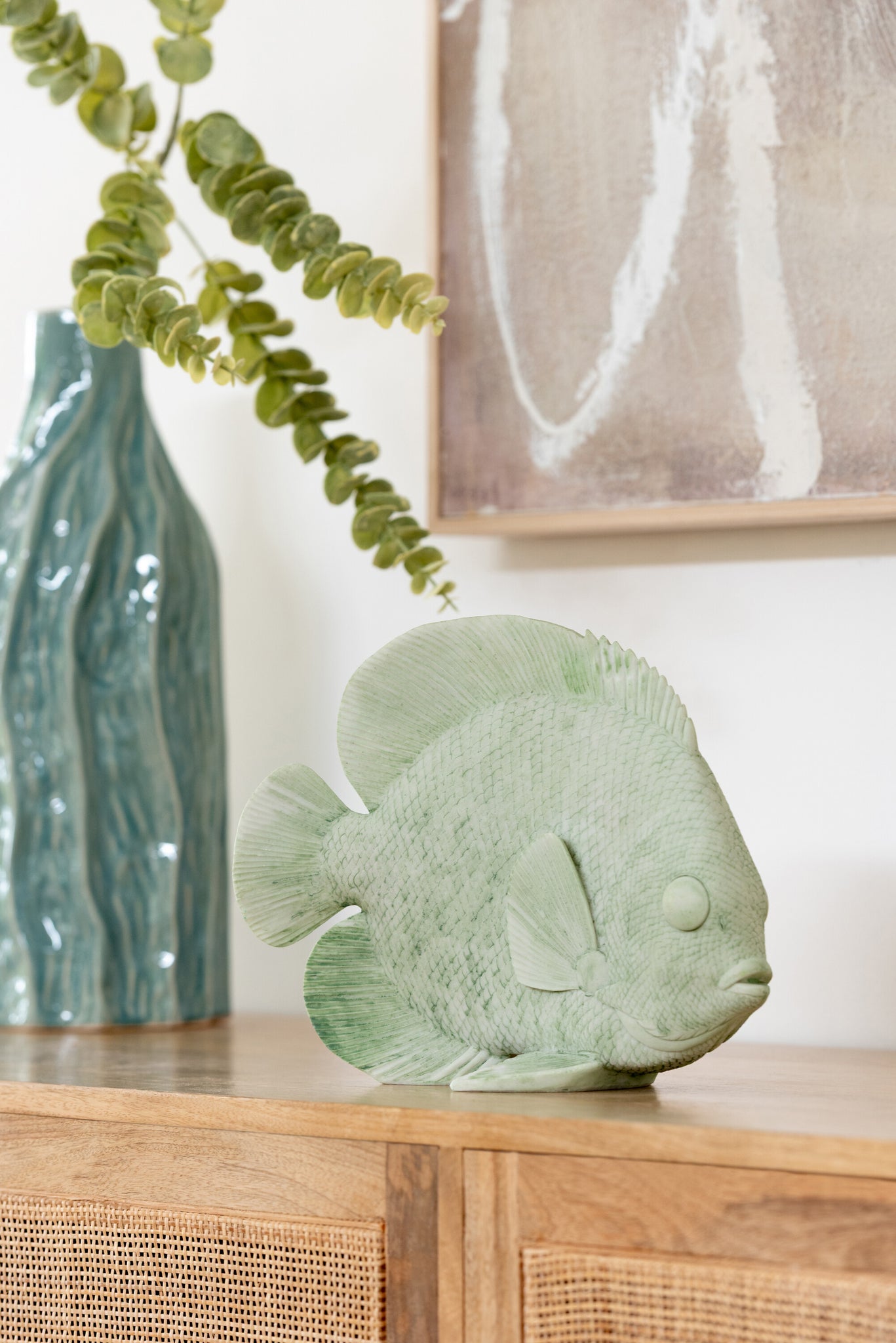 Fisch ``Varques´´ aus Polyresin – Mintgrün (Groß)