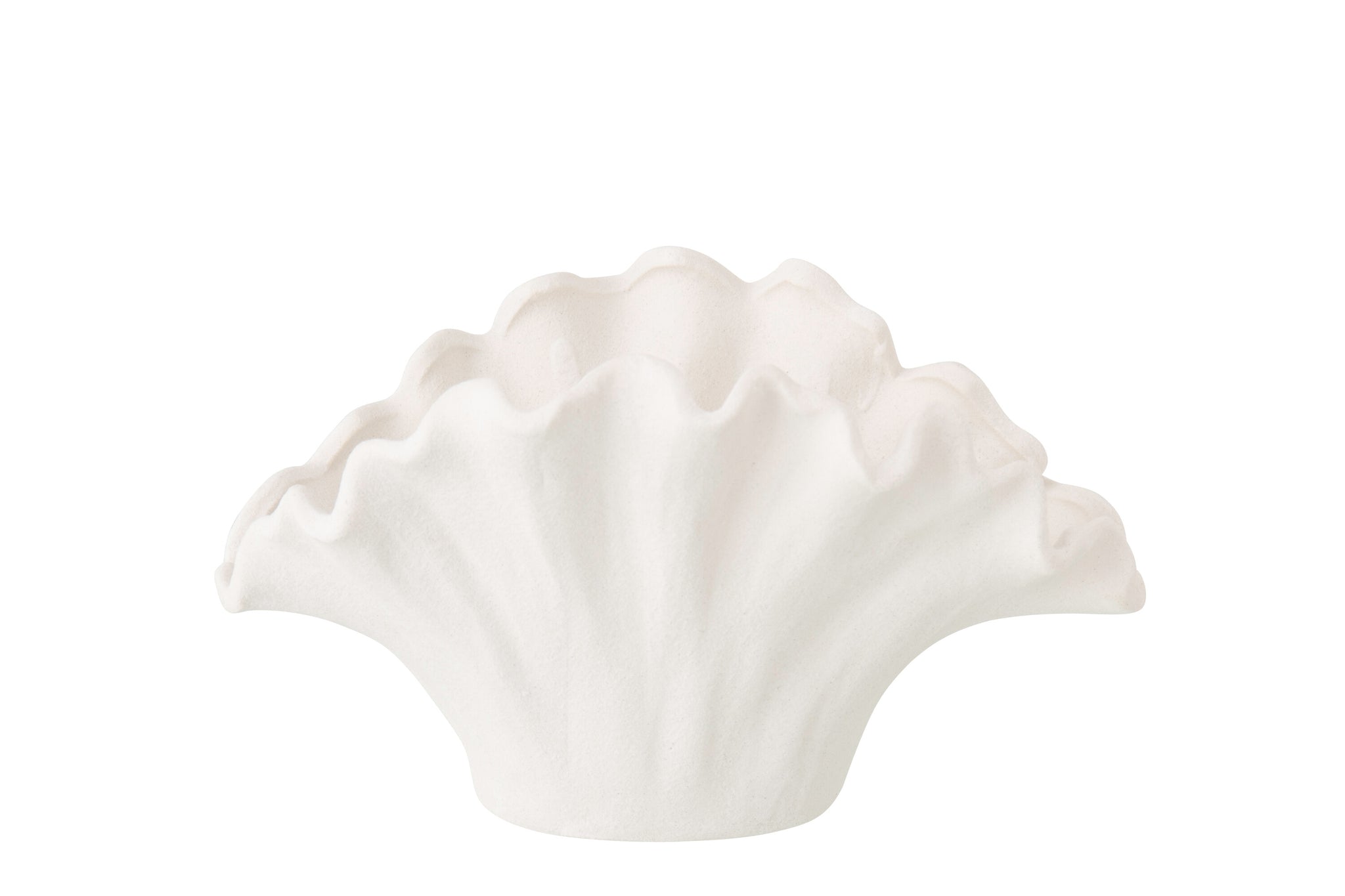 Weiße Porzellan Vase Muschelform maritime Strandhaus Dekoration