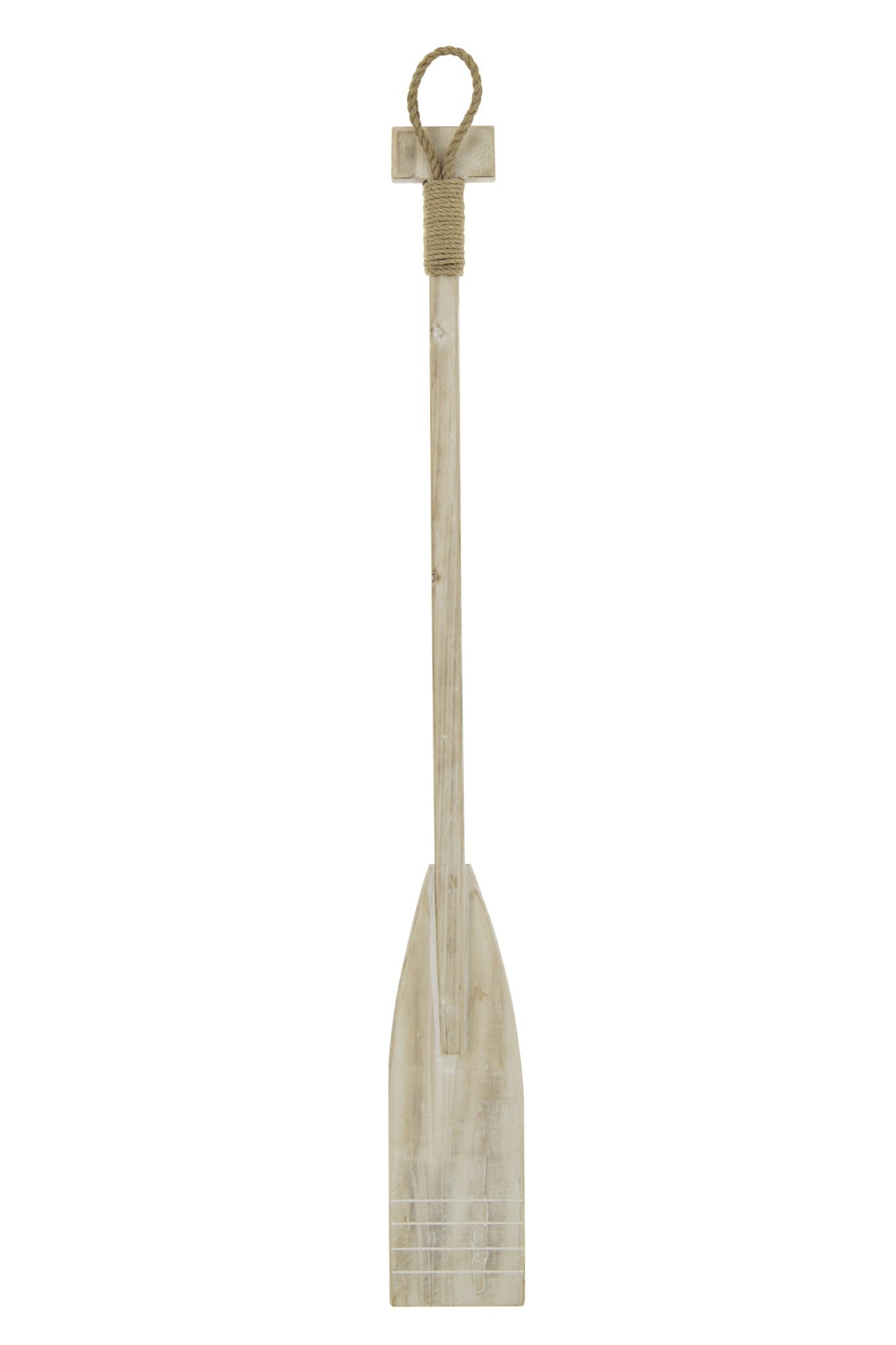 Remo decorativo blanqueado de madera de pino con cuerda natural