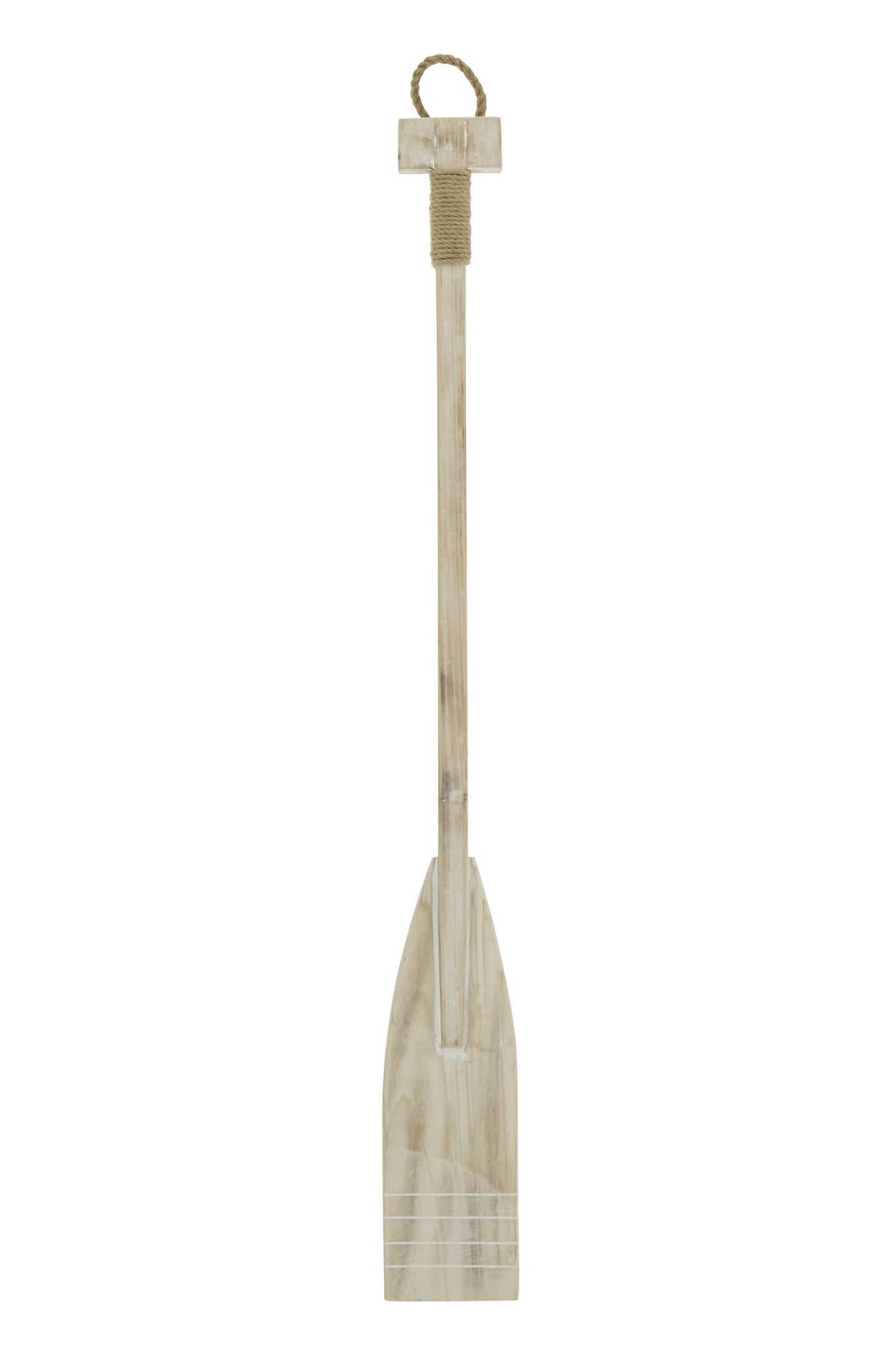 Remo decorativo blanqueado de madera de pino con cuerda natural