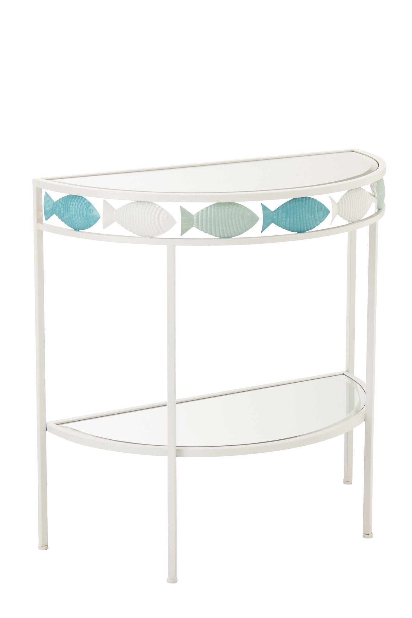 Fisch Konsole Hellblau Weiß Design Möbel für Wohnzimmer
