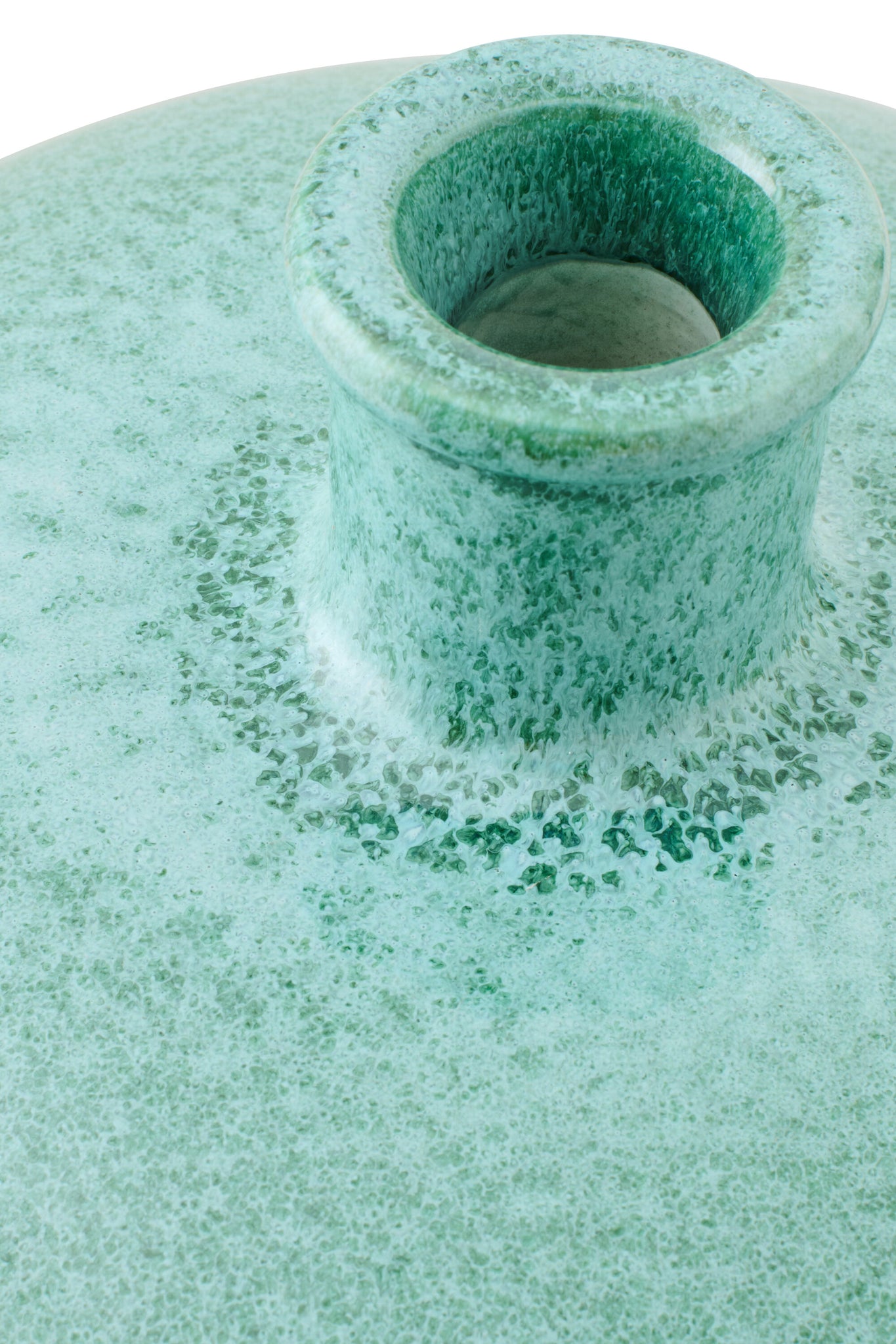 Detail Keramikvase mit sanftem Farbverlauf in Mintgrün