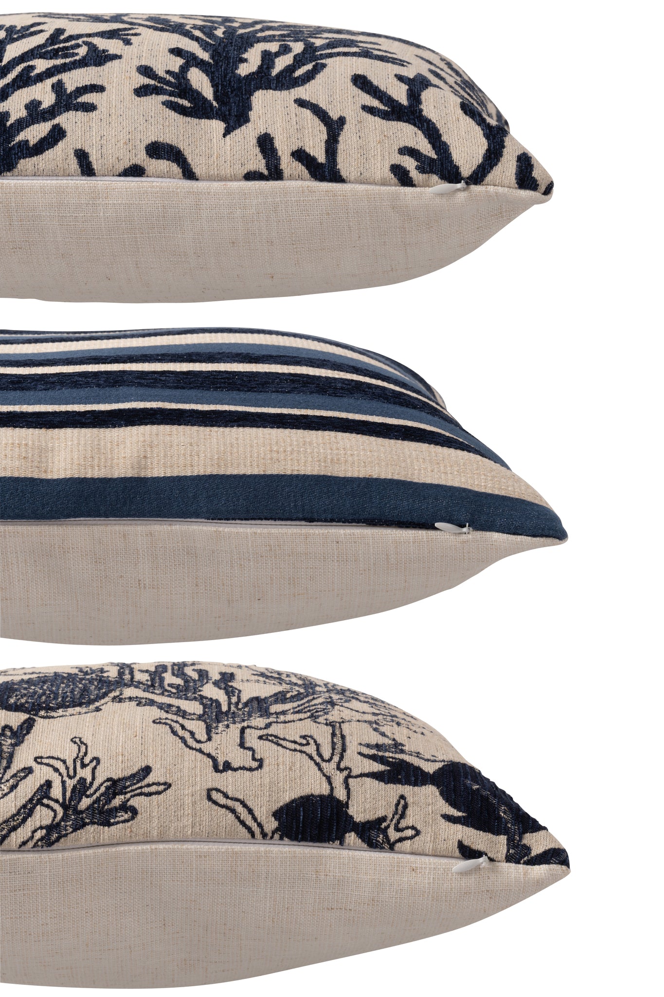 Kissen Set mit Streifenmuster in Blau für Wohnzimmer Dekoration