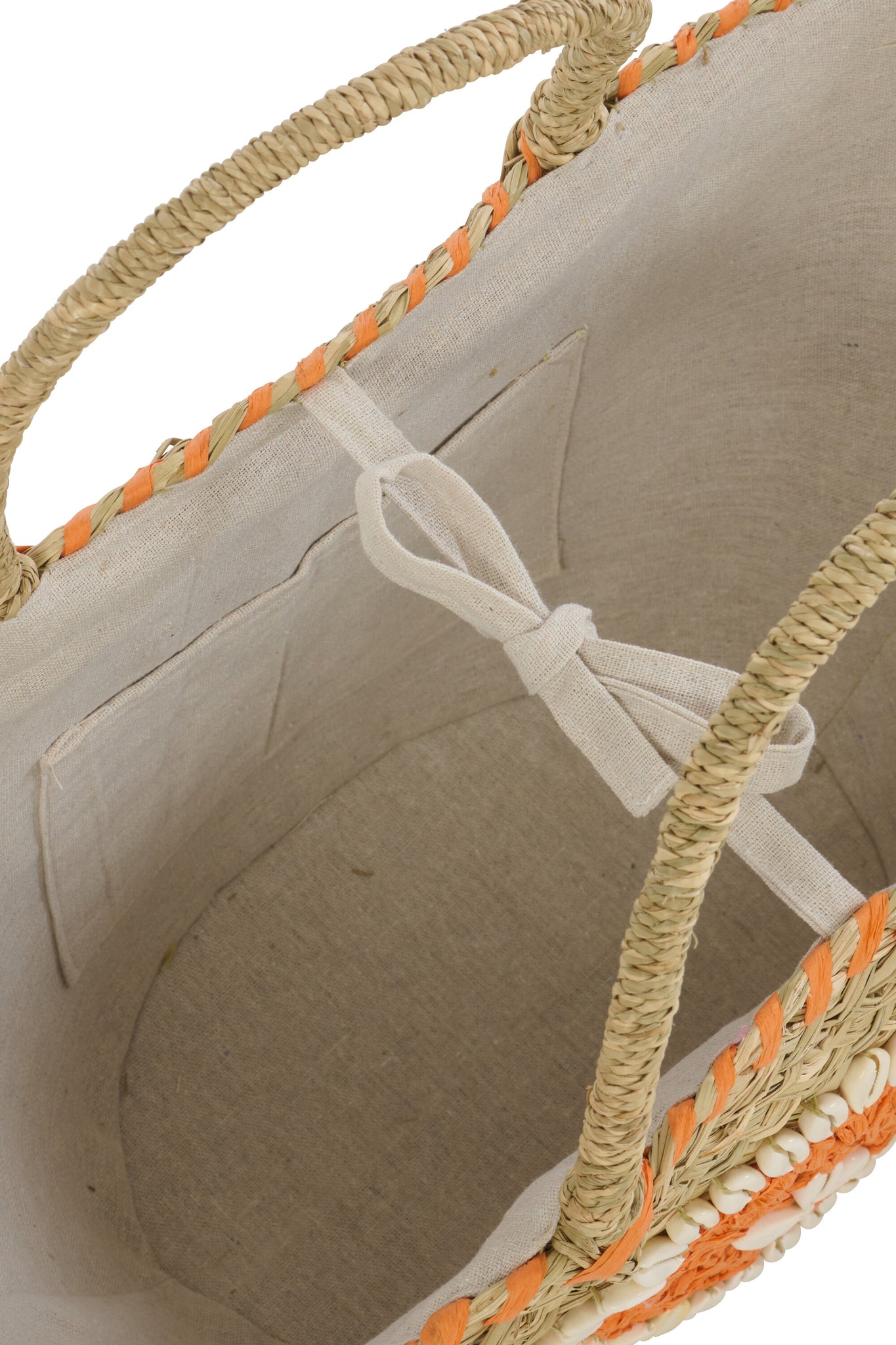 boho seegras tasche mit muschel design