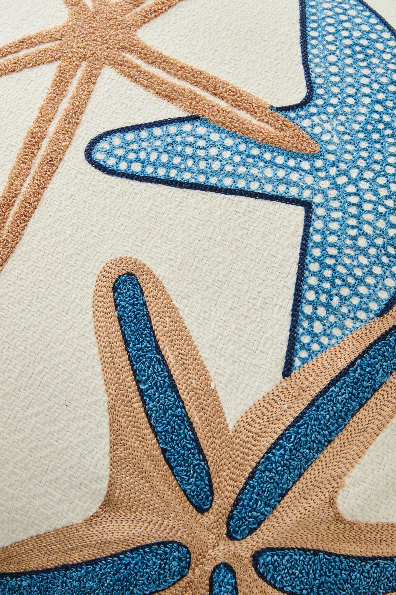 kissen detail seestern muster blau natur