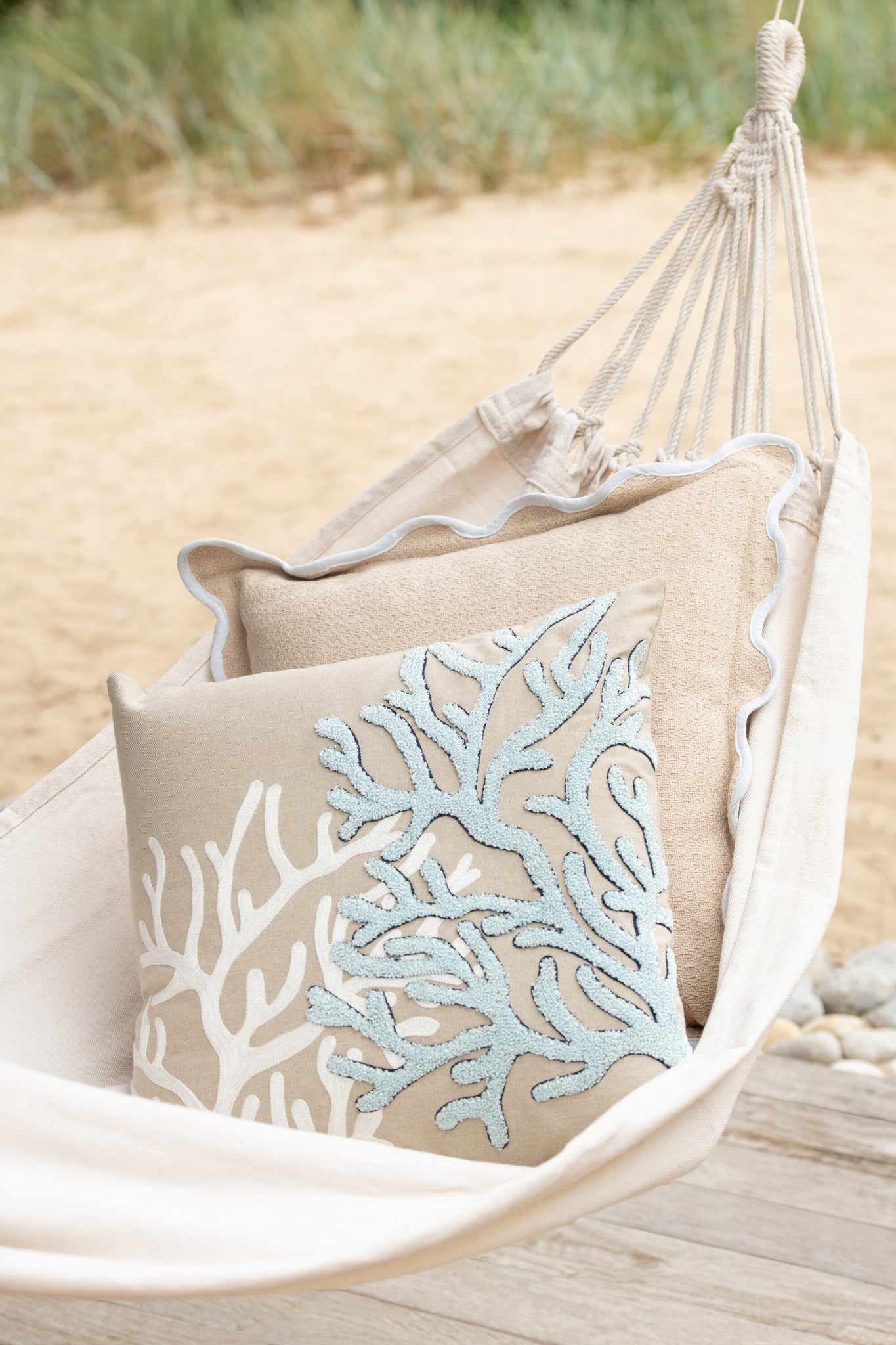 beachhouse kissen hellblau