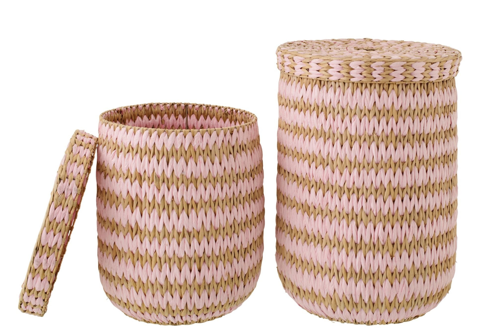 Boho Korbset mit Deckel aus Naturfasern
