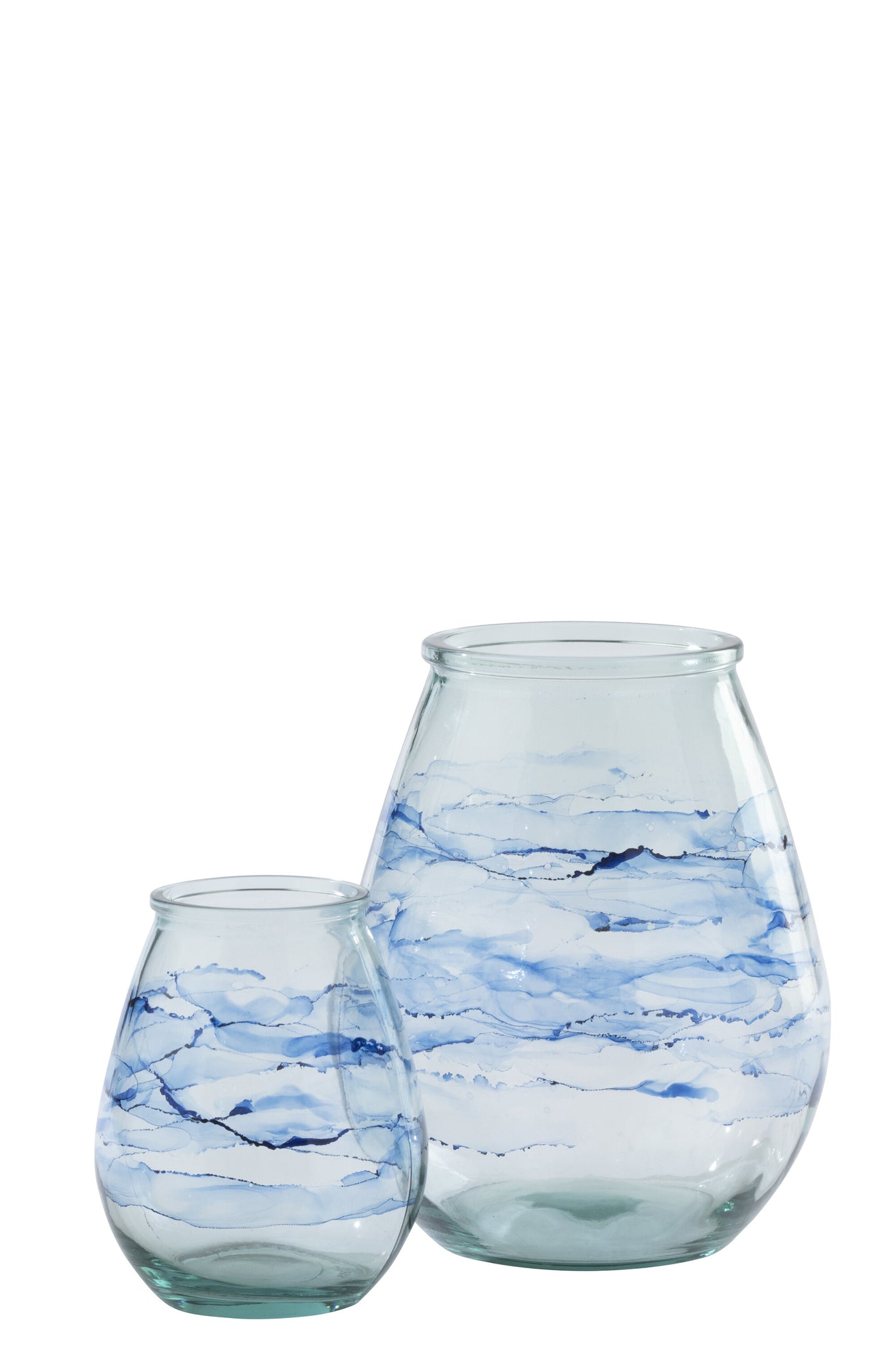 Farol de vidrio azul ``Muro´´ (L)
