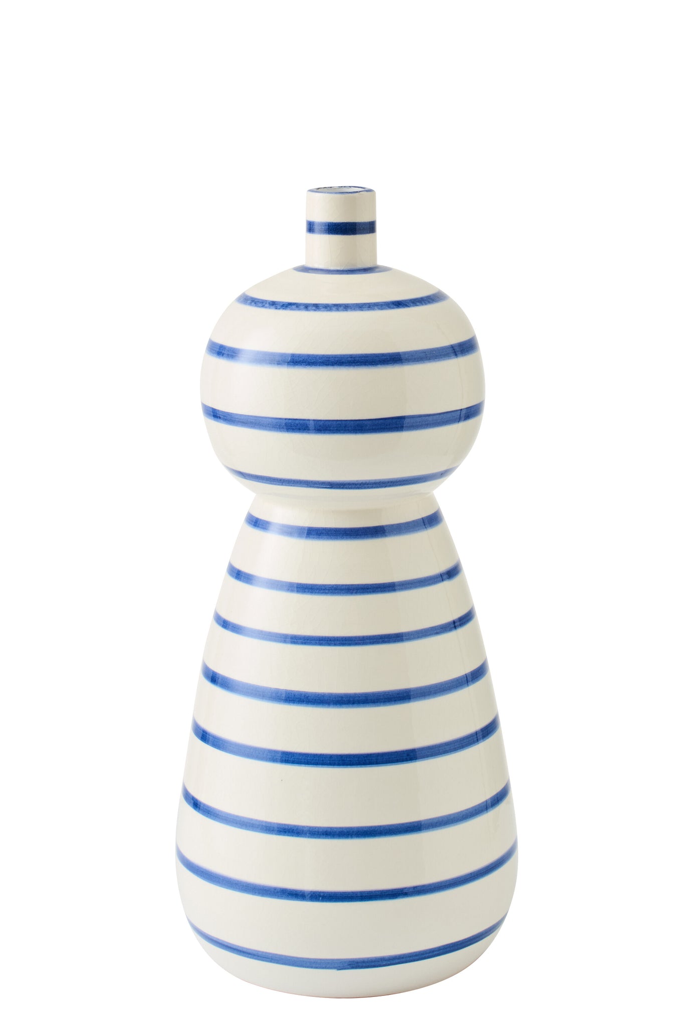 2er Set - Keramikvase - Blau/Weiß (M) + (L)