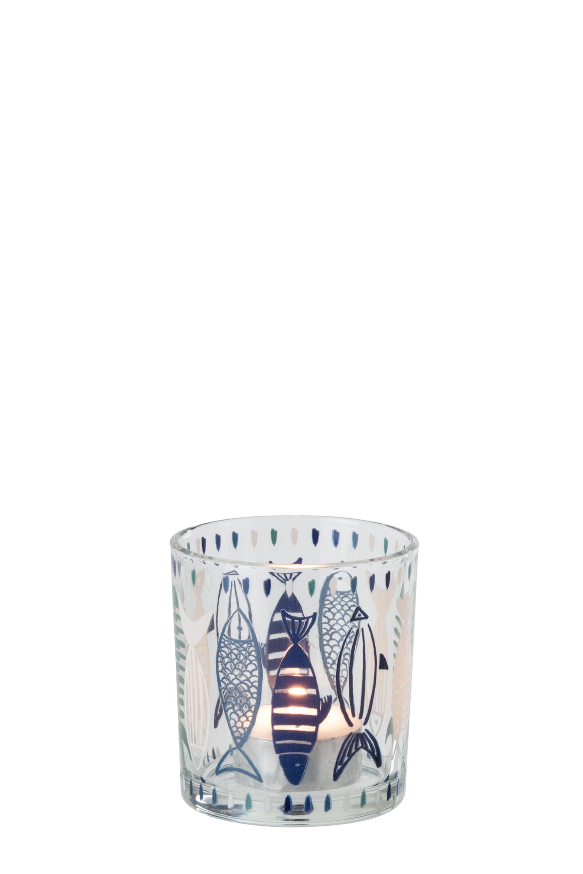 Photophore motif poisson, Blanc/Bleu, (P)