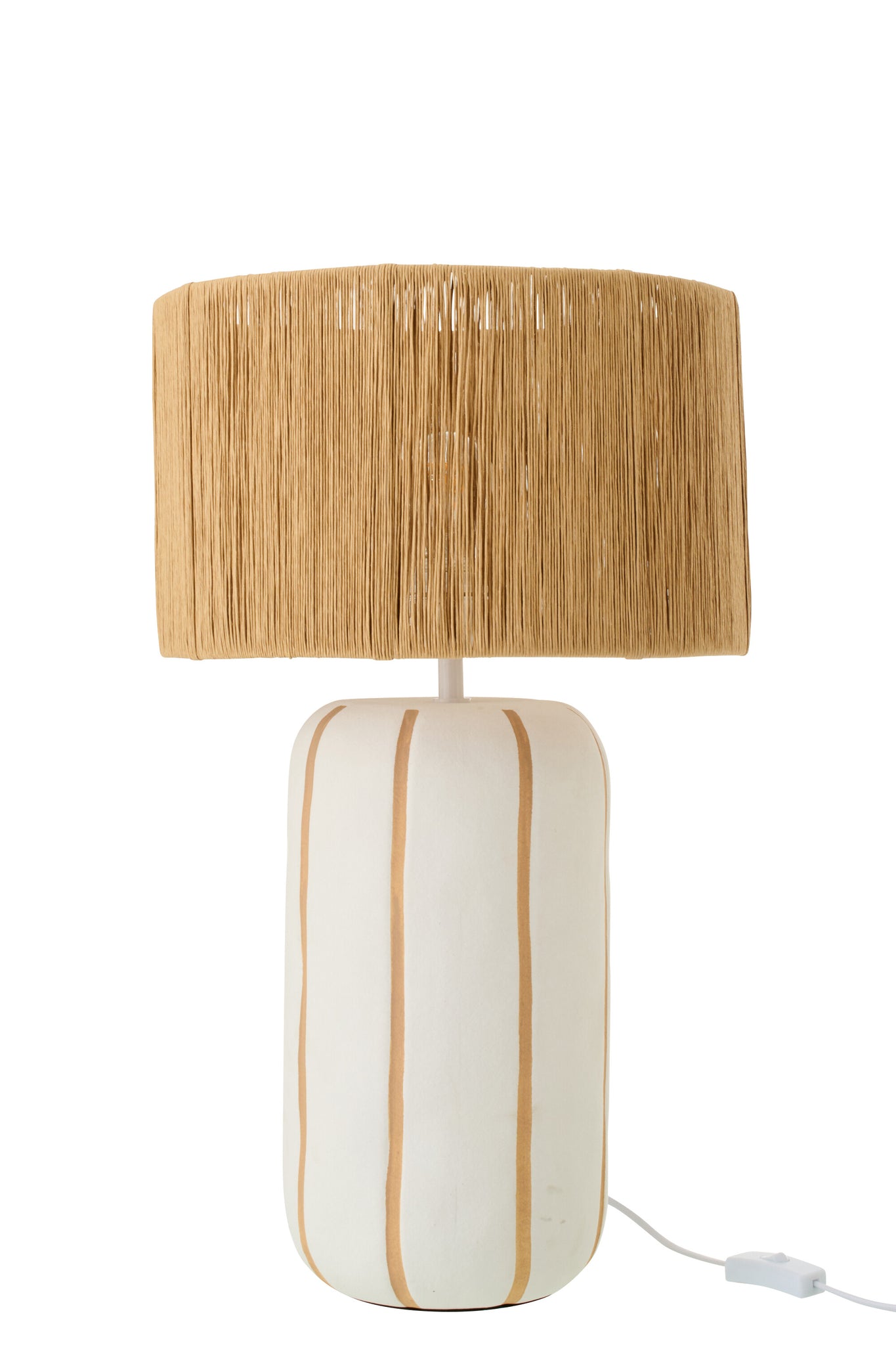 Tischlampe Keramik Natur Weiß (L)