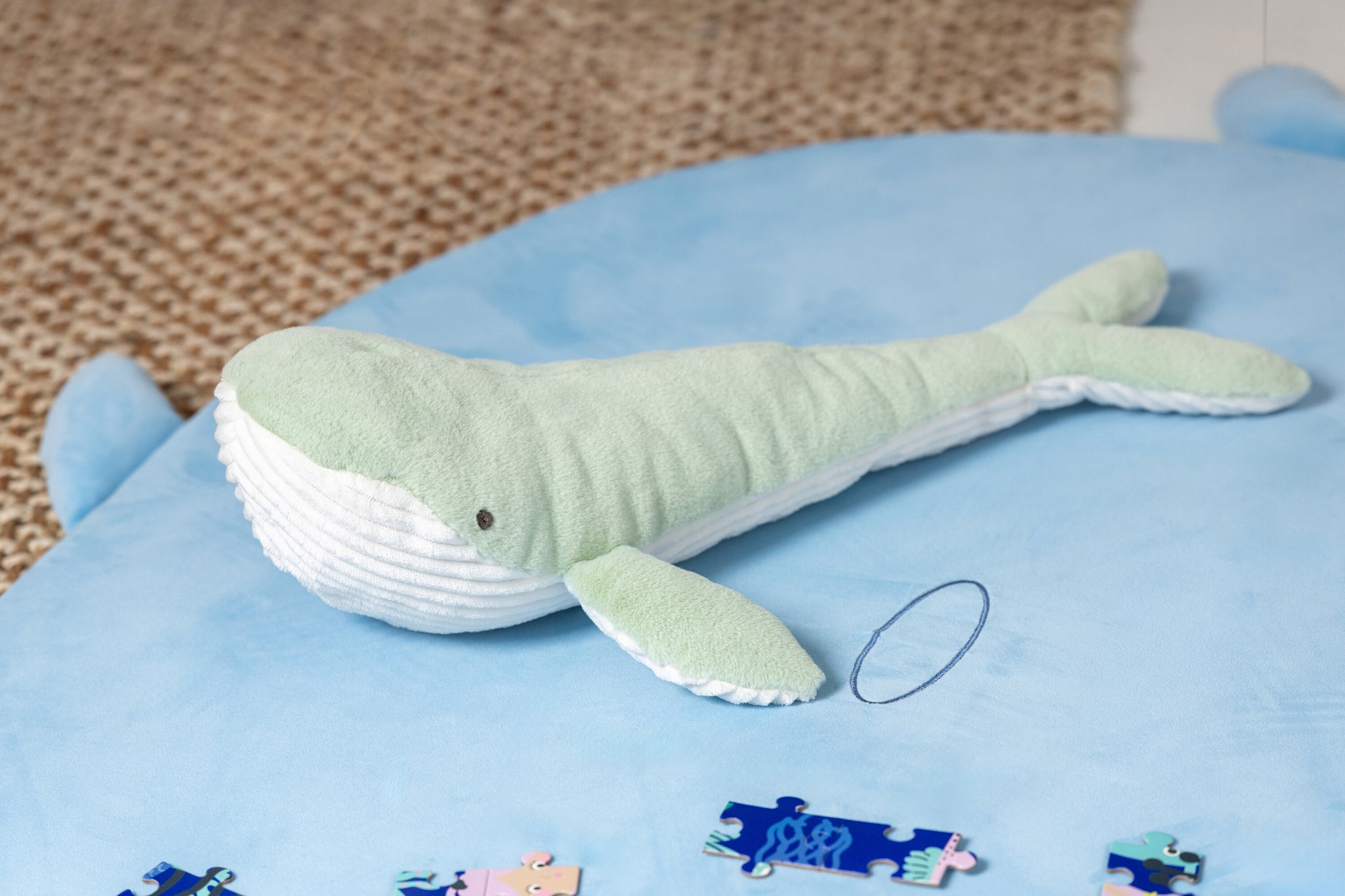 Wal Kuscheltier – Mintgrün / Hellblau (2er-Set)