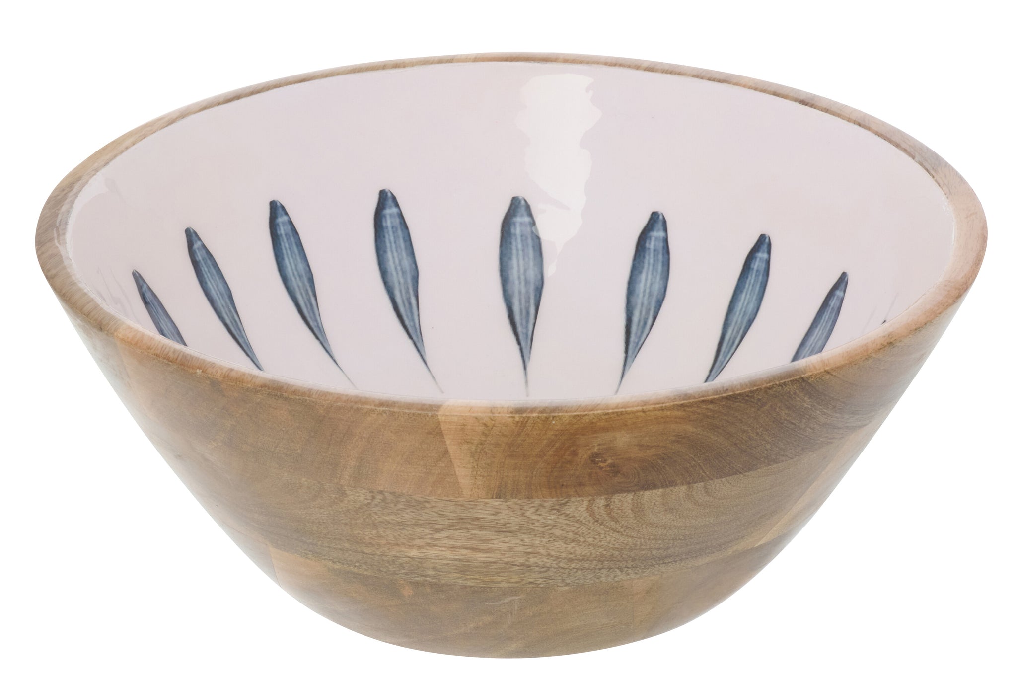 Schale ''Es Trenc'' aus Mangoholz Dunkelblau/Weiß (L)