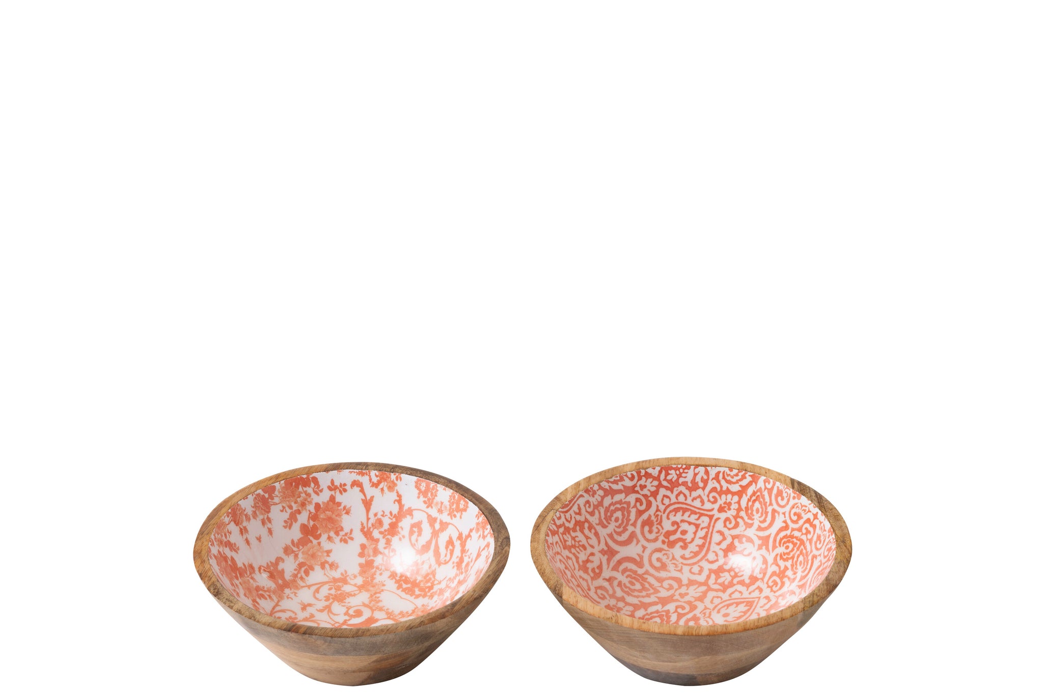 Schalen Set Mangoholz orange weiß maritime Deko