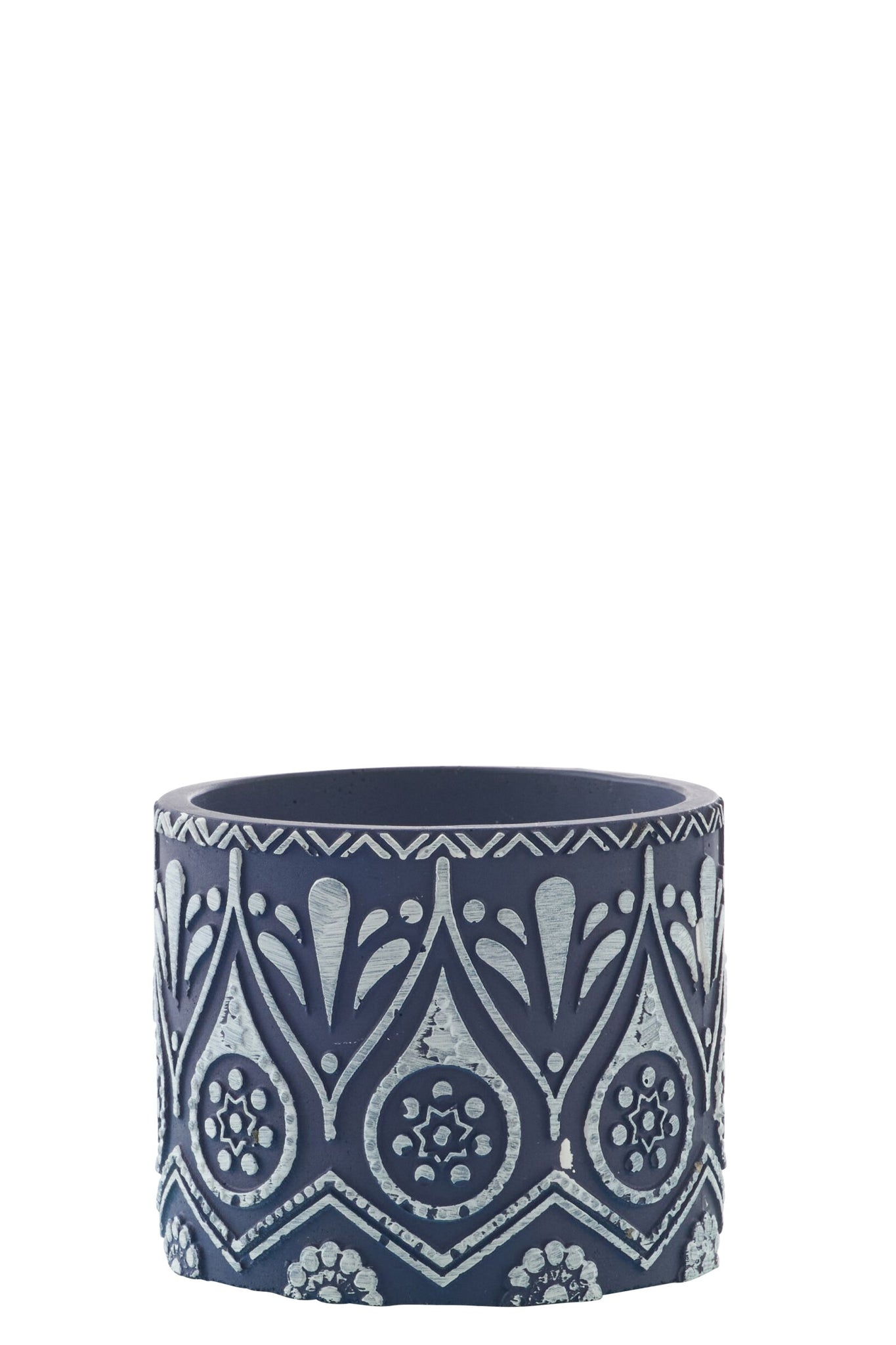 Duftkerze aus Terrakotta, Blau/Weiß (2er Set - M+S)