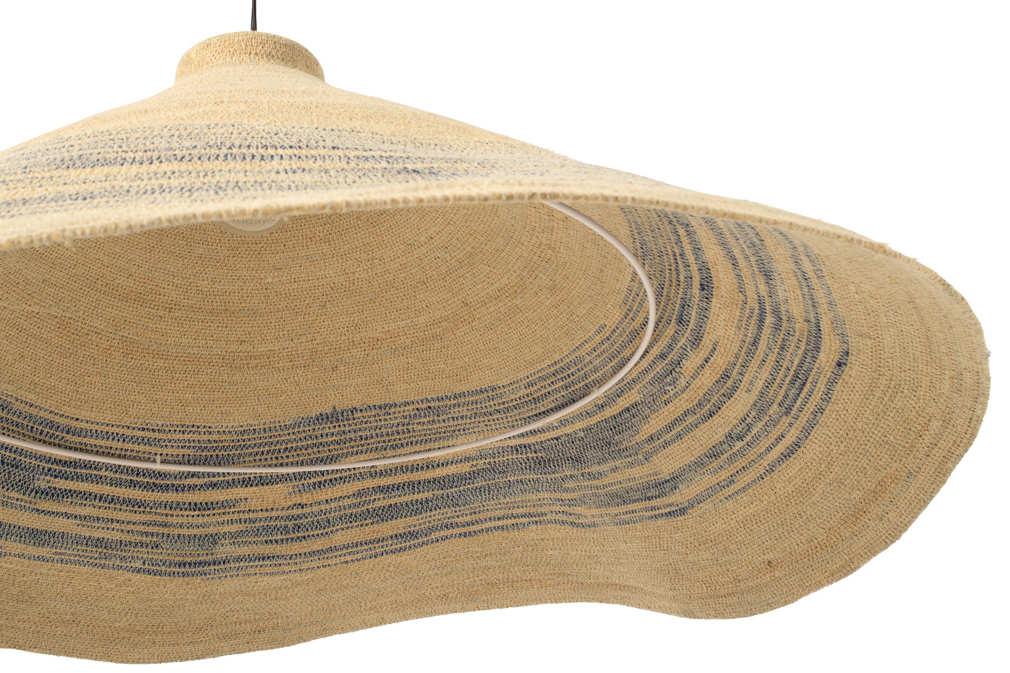 große boho lampe natur blau