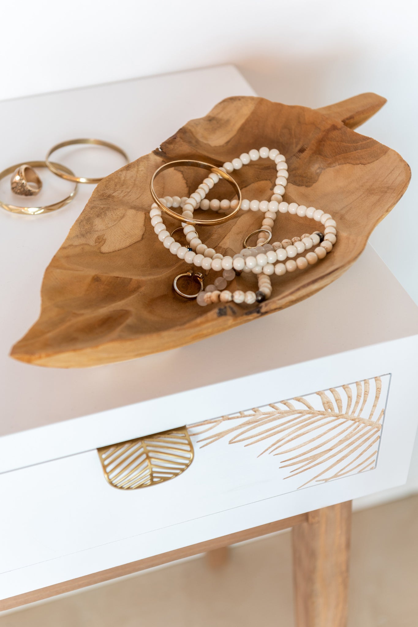 deko schale holz blattform