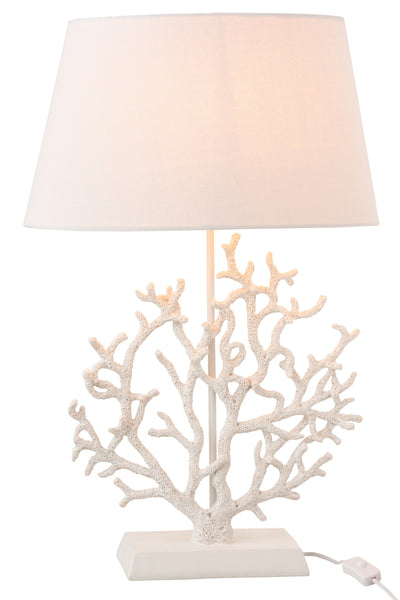 Tischlampe Coral Weiß mit Korallen-Design
