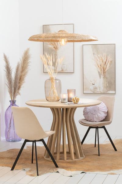 Boho Kissen mit Spitzenoptik in Flieder