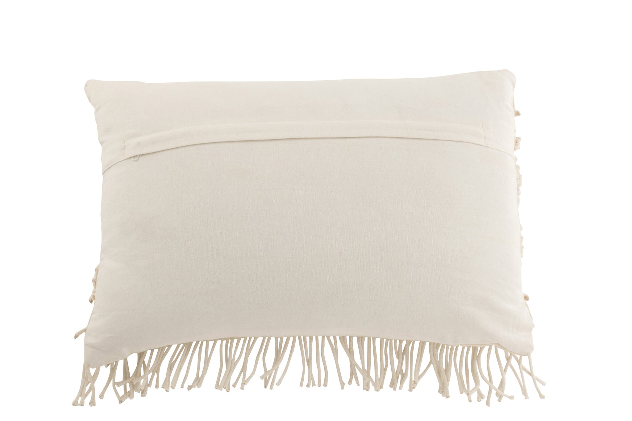 boho kissen mit fransen offwhite