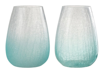 windlicht glas blau set 2er