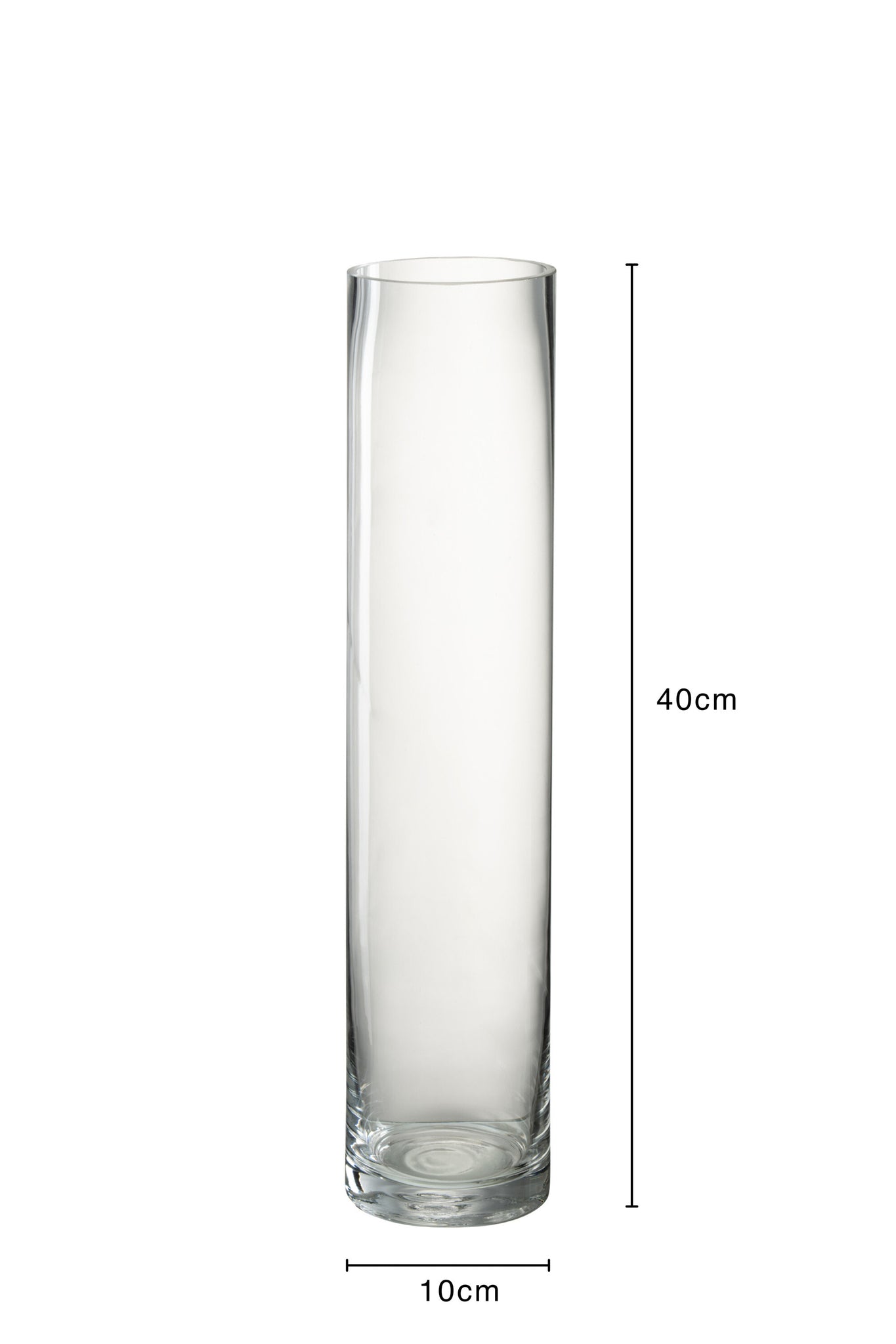 Vase cylindrique en verre transparent moyen