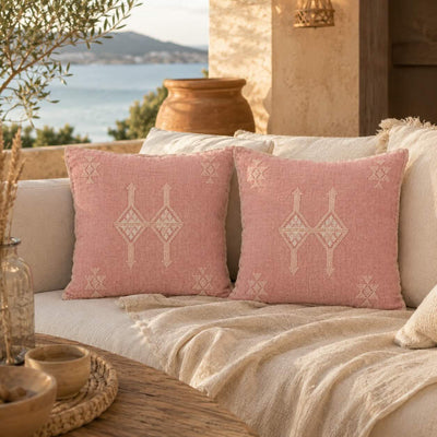 2er Set -Dekokissen Palma Rosa - Pfirsichrosa