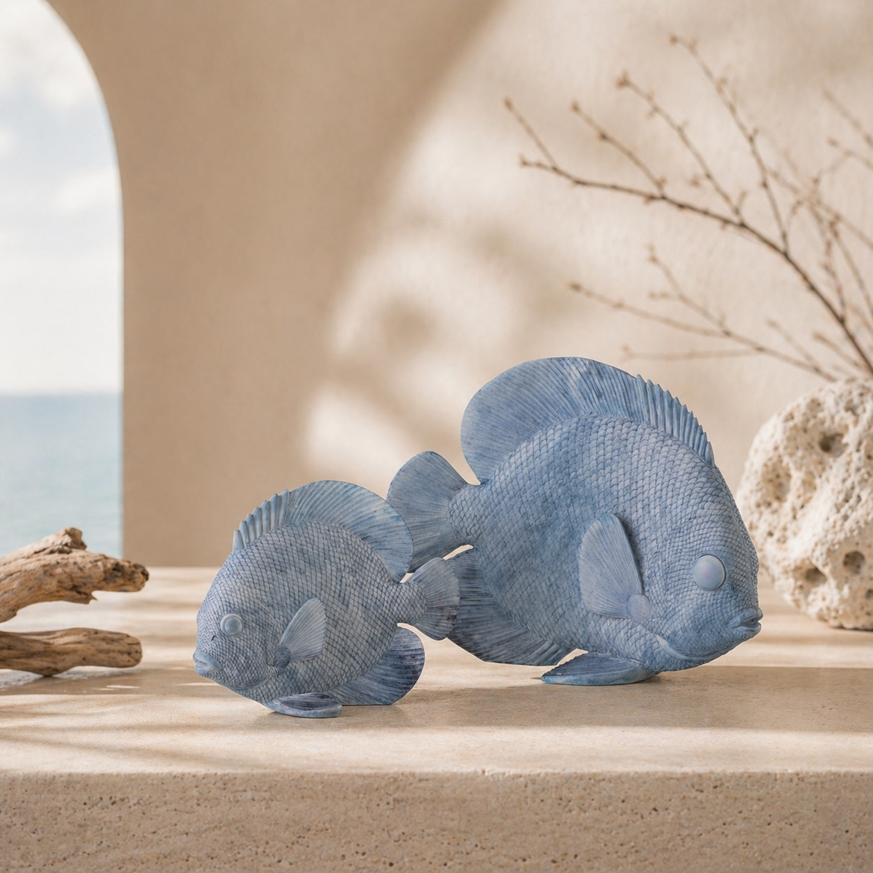 Lot de 2 - Figurine Poisson – Bleu clair (M) + (L)